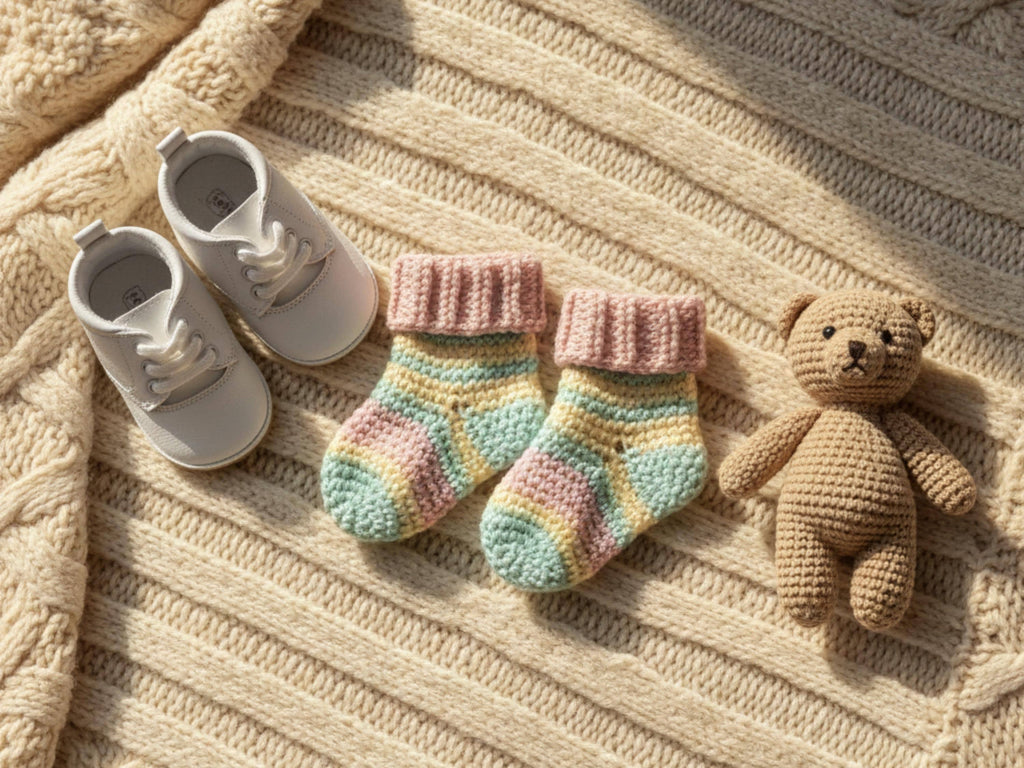 Baby crochet sock patterns, Beginner PDF (3.5 inch Sole)
