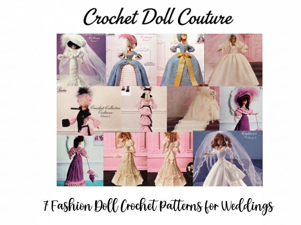 Fashion Doll Crochet Dress Patterns – Doll Wedding Outfits (PDF Download  )