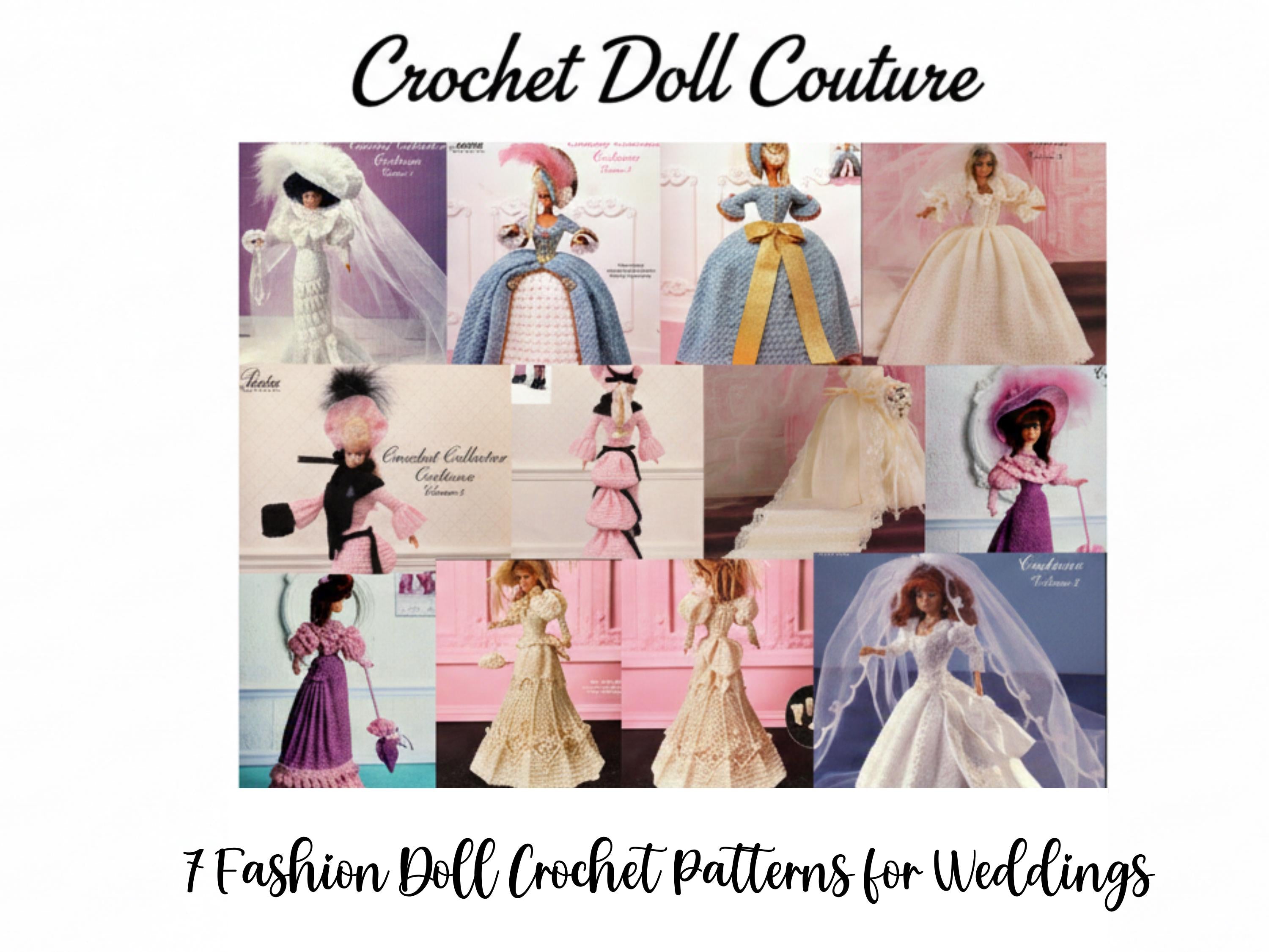 Fashion Doll Crochet Dress Patterns – Doll Wedding Outfits (PDF Download  )