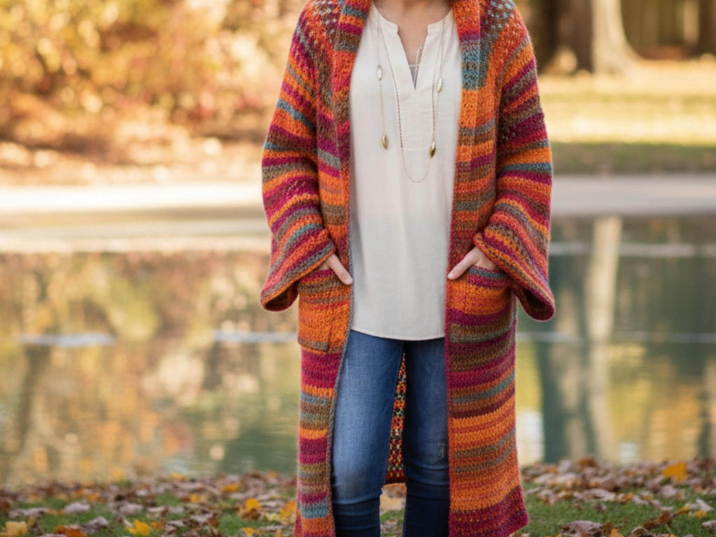 Vintage Crochet Pattern PDF – Oversized Hooded Jacket Cardigan Coat (Digital Download)