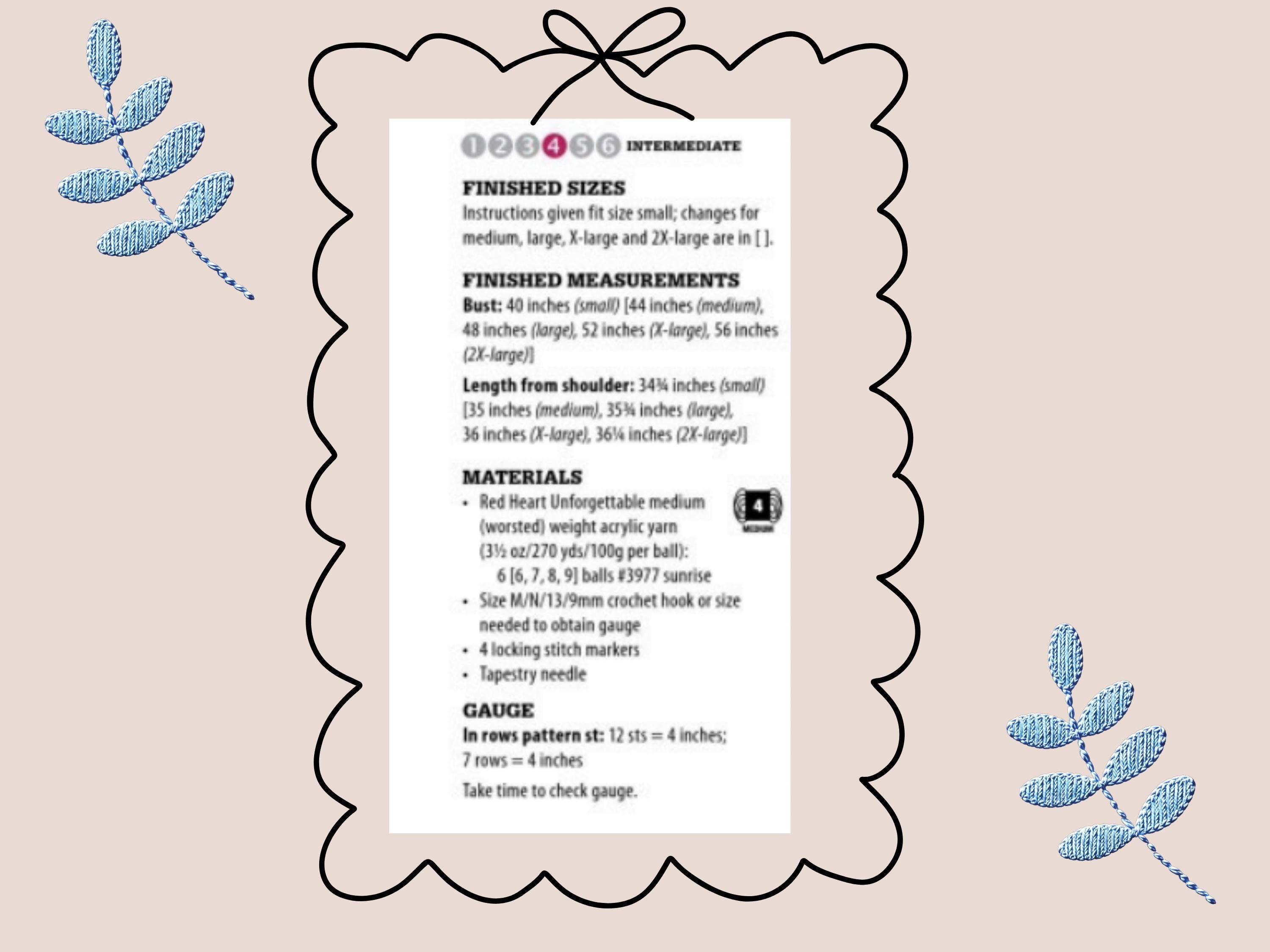 Vintage Crochet Pattern PDF – Oversized Hooded Jacket Cardigan Coat (Digital Download)