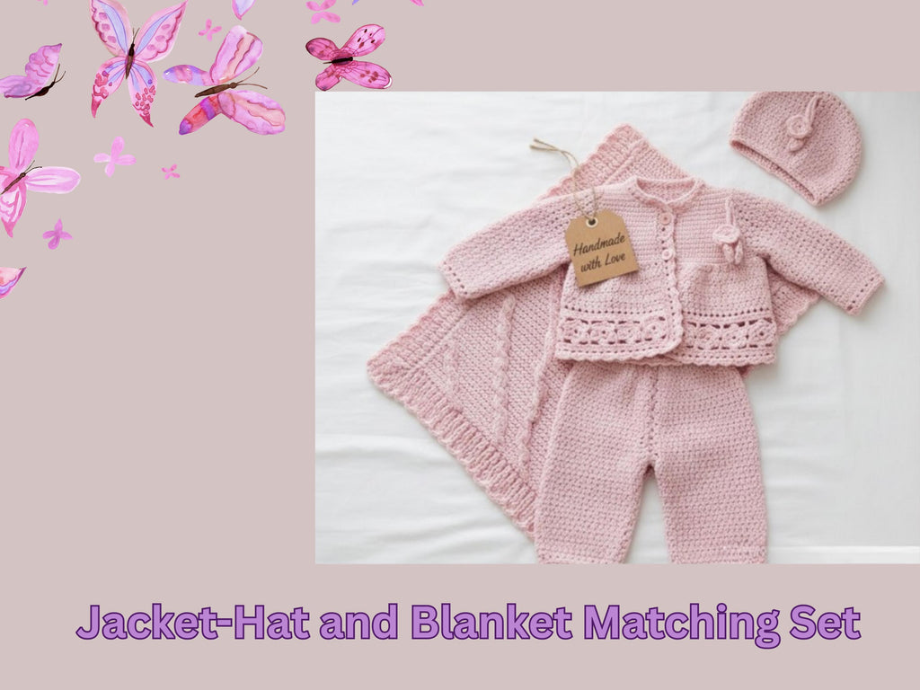 Baby Crochet Cardigan, Hat, Blanket Pattern (Birth-18 Months) DK 8ply PDF-Baby shower Gift,New Mom gift,Baby birthday gift DIY Handmade gift