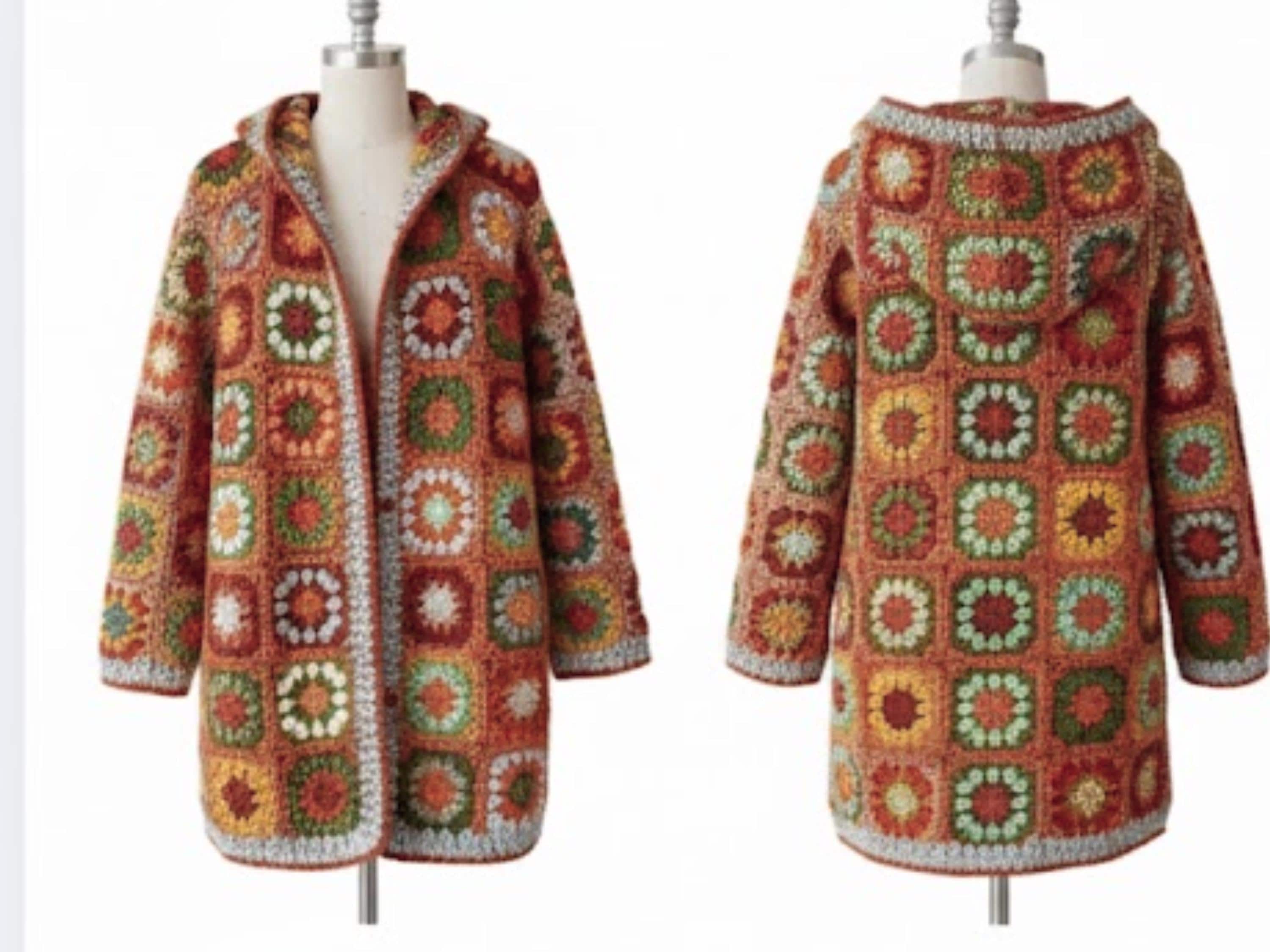 Ladies crochet long coat  with hood  PDF – Oversized Hooded Jacket Cardigan Coat |Chunky Bulky Crochet Design | Sizes S–XXL