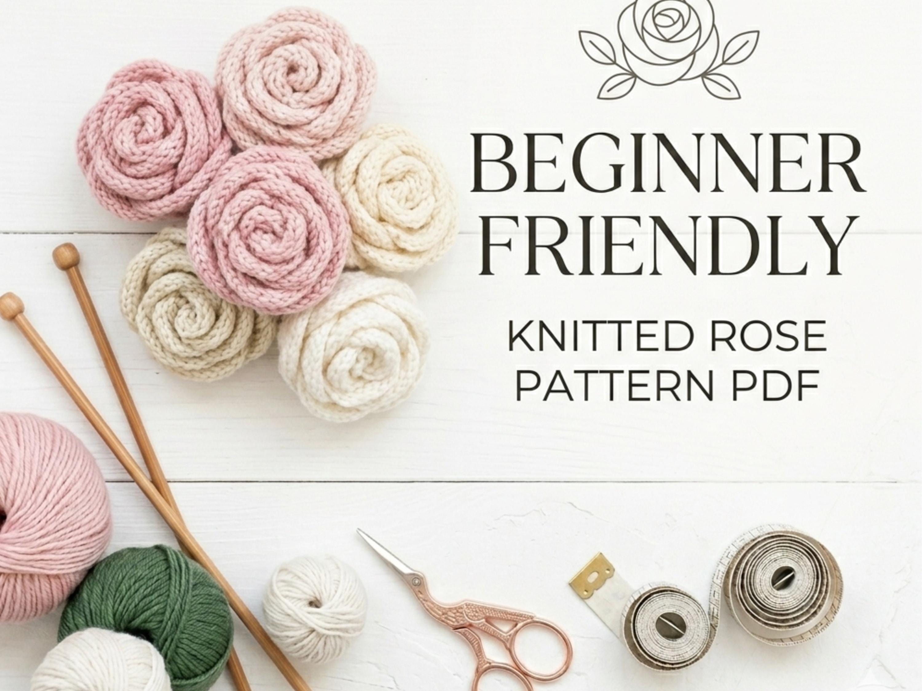 RETIREMENT SALE *Knitted Rose Flower Pattern | Easy Beginner Crochet Tutorial (PDF Pattern)