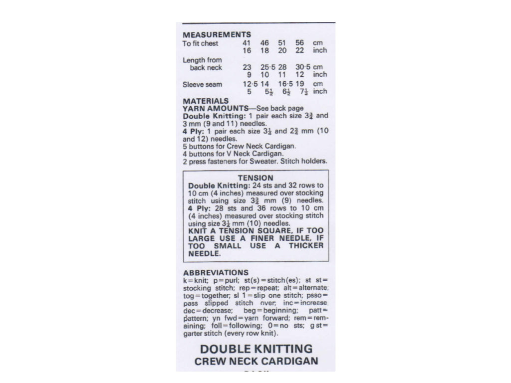 Vintage Baby Boys Cardigan Sweater Knitting Pattern PDF | DK 4 Ply Sizes 16-22