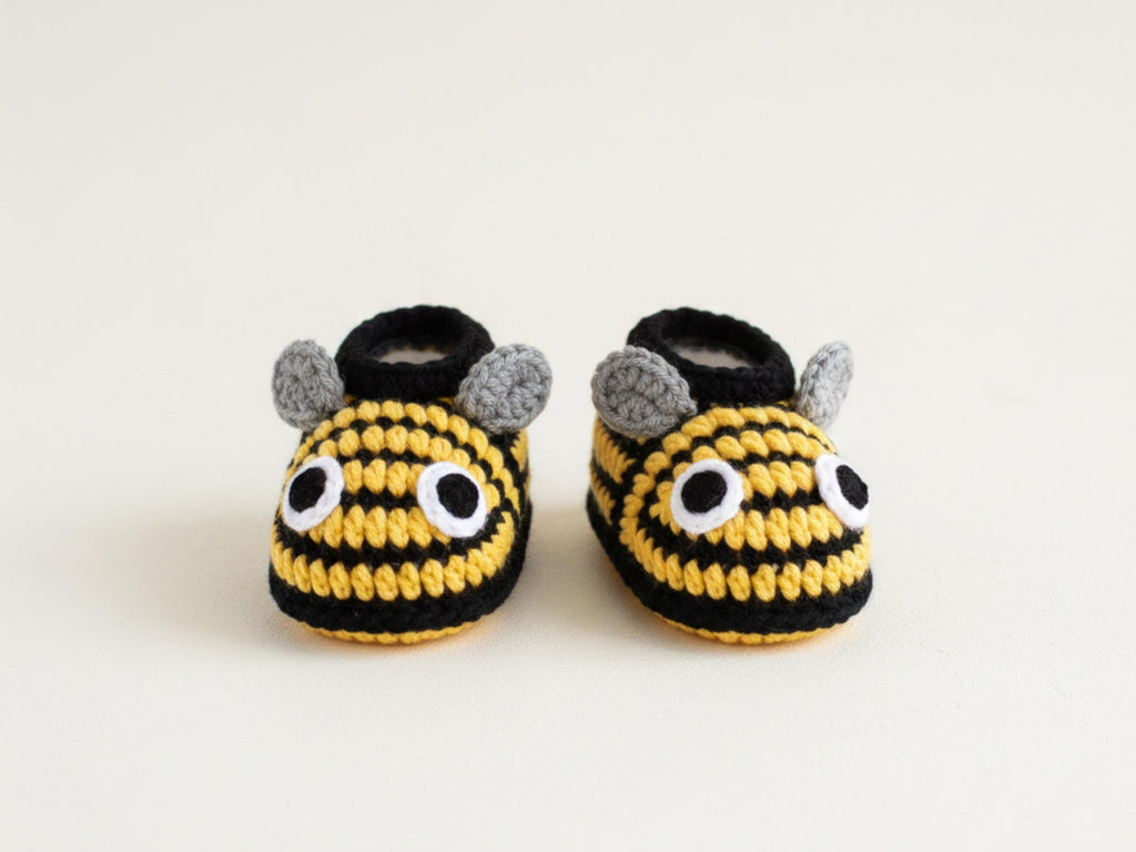 Baby Crochet bee booties pattern-PDF - Instant download-English