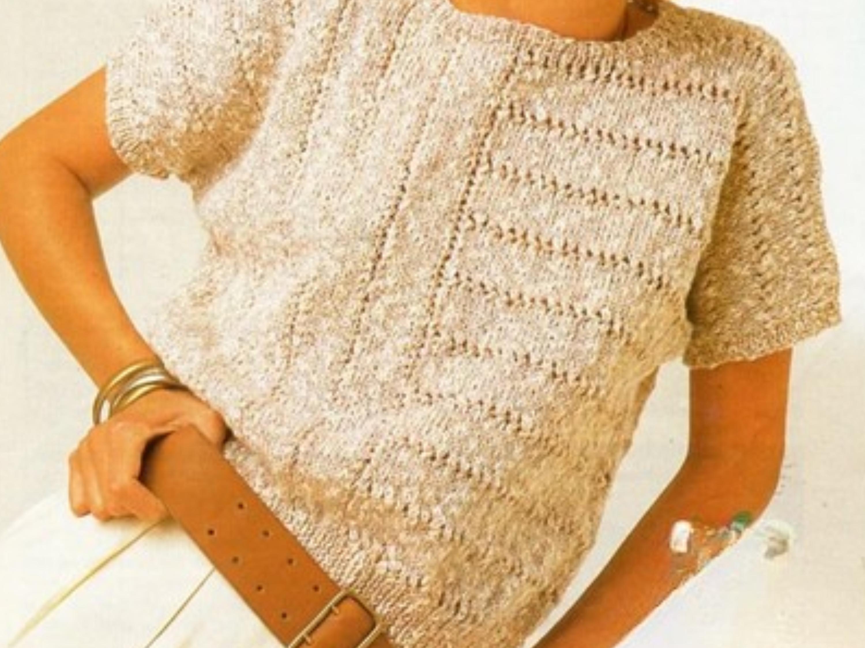 Womens  Top Vest Sweater Knitting Pattern (PDF Download) – Cotton DK Weight