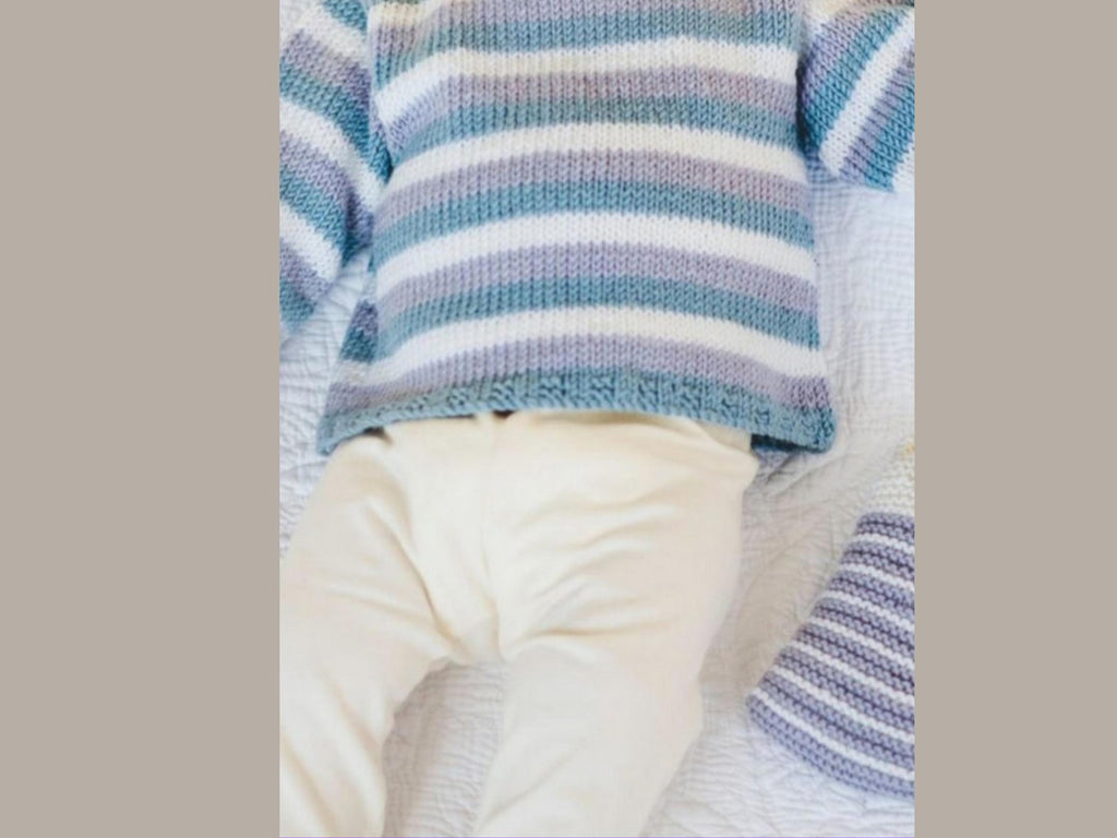 Knitting sweater  pattern for baby PDF Knitting Pattern –   Baby Striped Sweater – DK Yarn – 0–1 Years