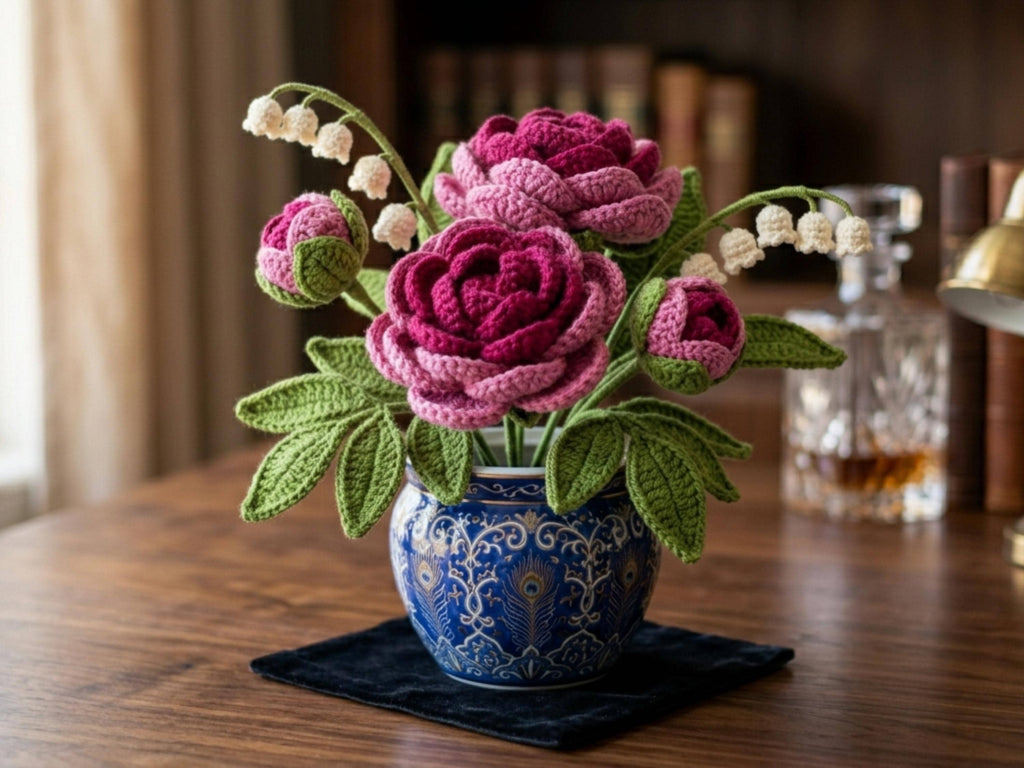 Peony Bouquet Crochet Pattern | Lily of the Valley Amigurumi PDF Download