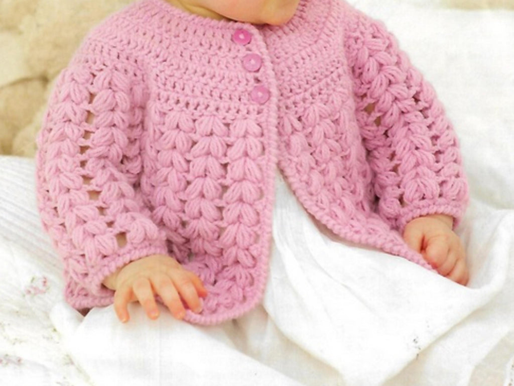 Baby Girl Crochet Patterns Jacket and Hat Pattern, Puff Stitch crochet  (PDF Download) Baby Shower Gift-Charity crochet-newborn crochet