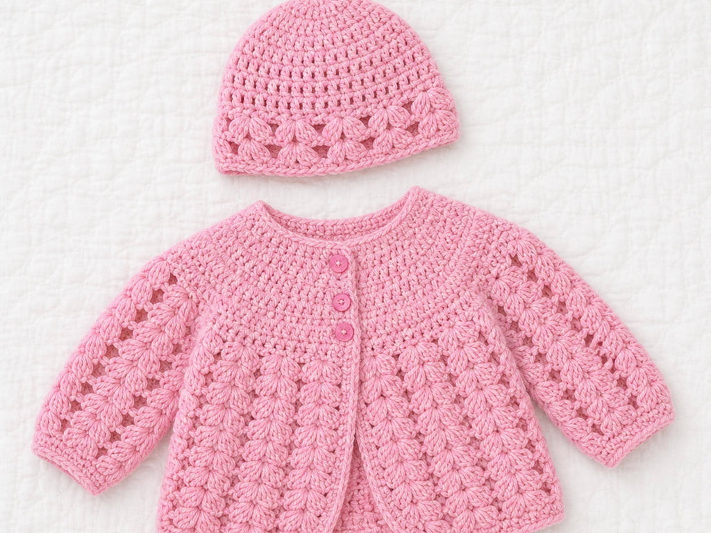Baby Girl Crochet Patterns Jacket and Hat Pattern, Puff Stitch crochet  (PDF Download) Baby Shower Gift-Charity crochet-newborn crochet