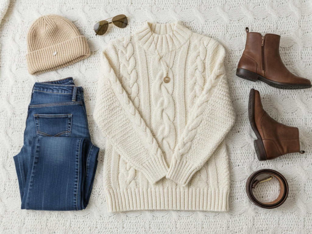 Bulky Cable Aran Sweater Knitting Pattern, Easy Knit, Women's Sizes (XXS-XL) (PDF Download)