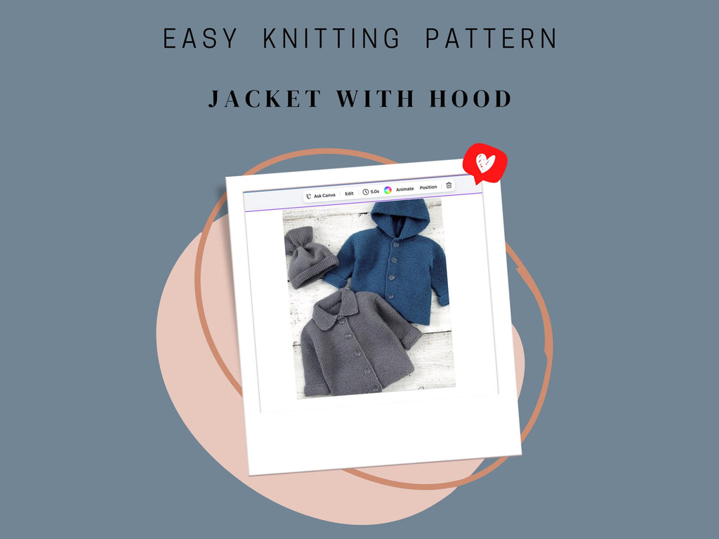 Boys knitting pattern Cardigan and Hat Knitting Pattern (PDF Download) DK Yarn