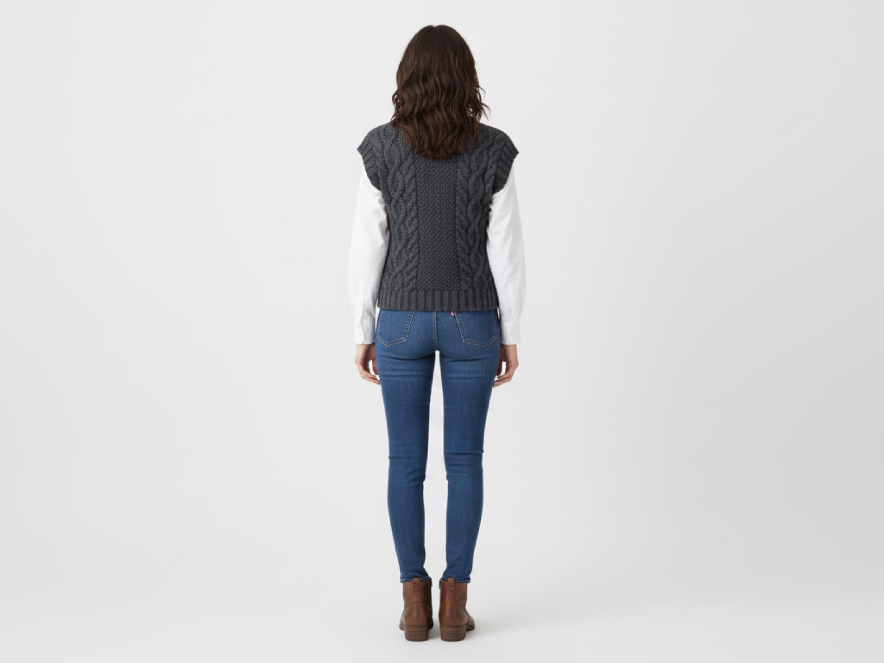 Aran Vest Knitting Pattern, Women's Cable Knit Sleeveless Sweater (PDF)