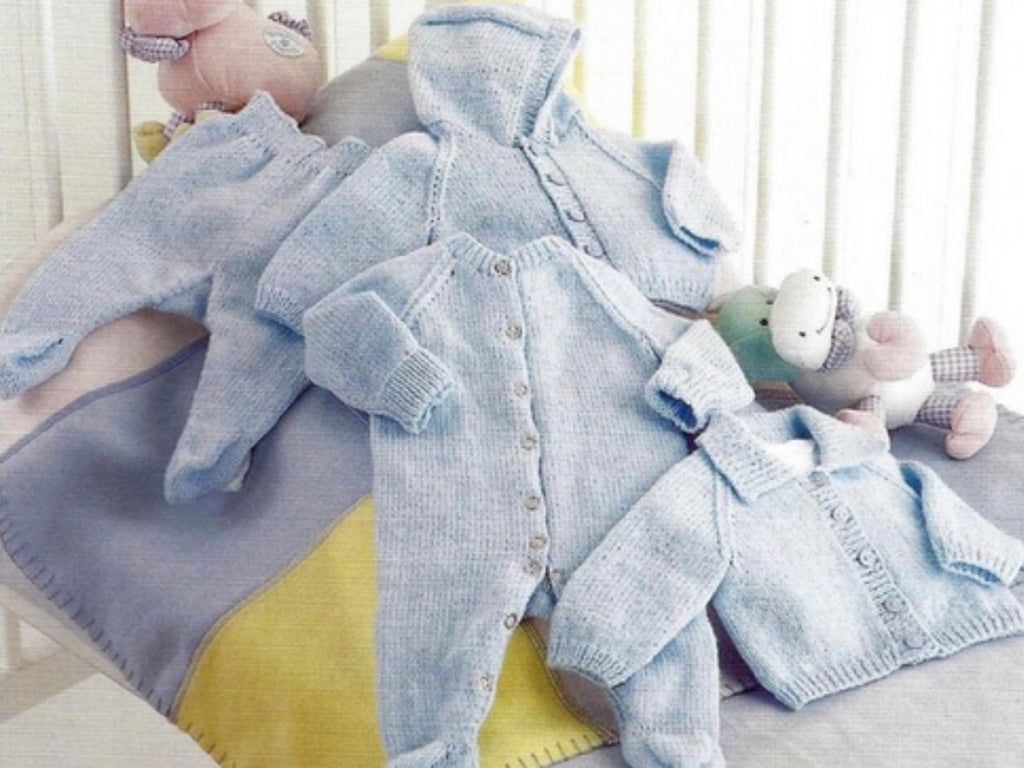 Baby Boy Knitting Patterns-PDF Instant Digital Download premature baby jackets ,romper & leggings knitting pattern 10/16 inch-Doll knitting
