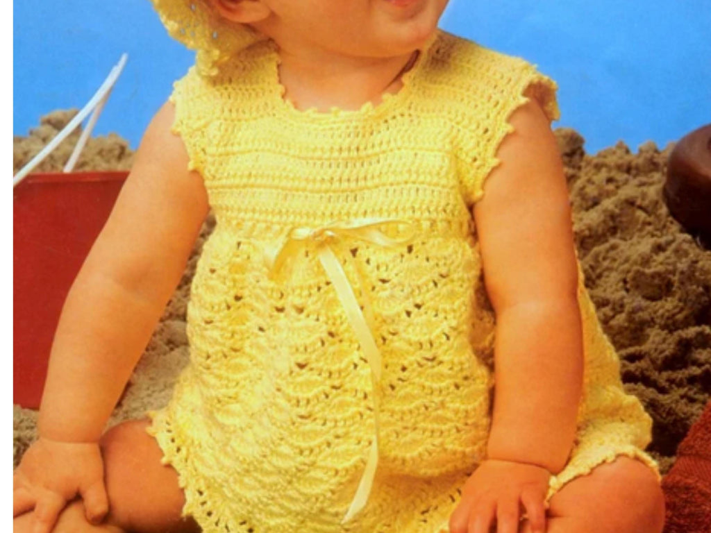 RETIREMENT SALE *Baby Sun Dress and Hat Crochet Pattern – Vintage Lace Outfit (PDF Download)