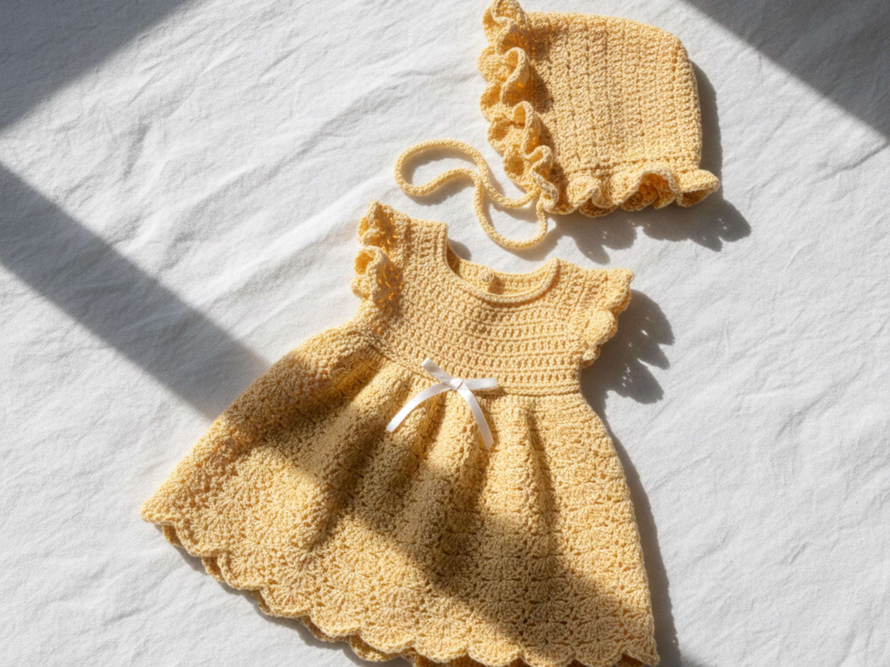 RETIREMENT SALE *Baby Sun Dress and Hat Crochet Pattern – Vintage Lace Outfit (PDF Download)