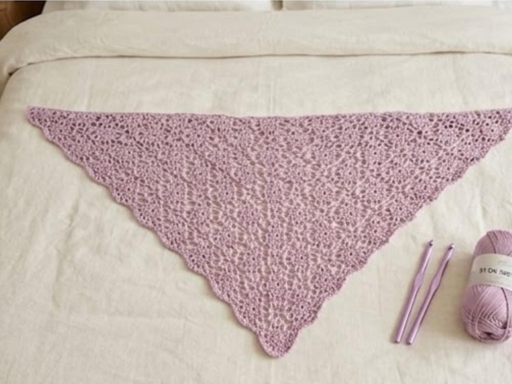 RETIREMENT SALE *Crochet Flower Motif Shawl Pattern: Lace Triangle Wrap (PDF)