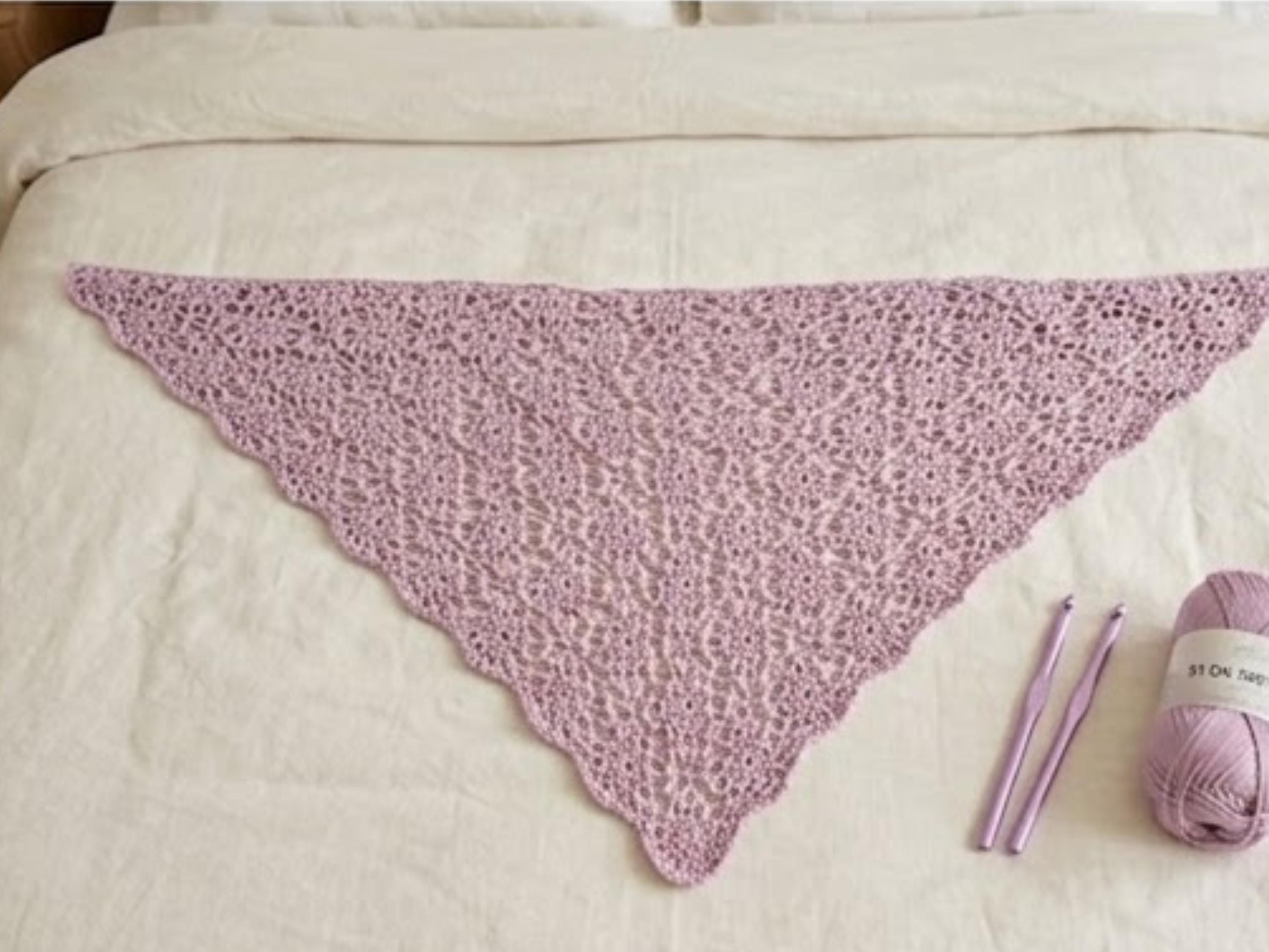 RETIREMENT SALE *Crochet Flower Motif Shawl Pattern: Lace Triangle Wrap (PDF)