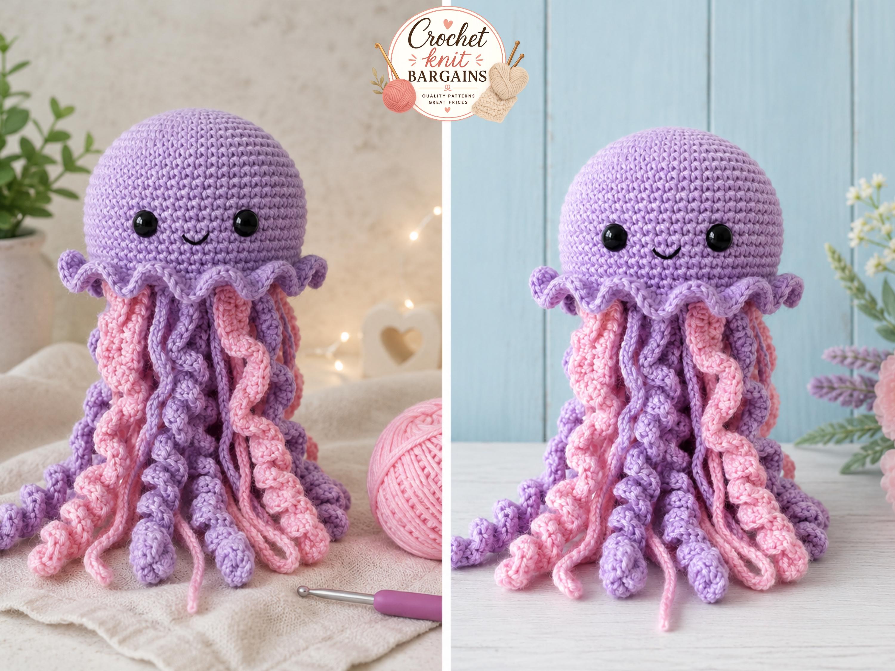 Crochet Jellyfish Pattern, Amigurumi Plush Tutorial (PDF Download)