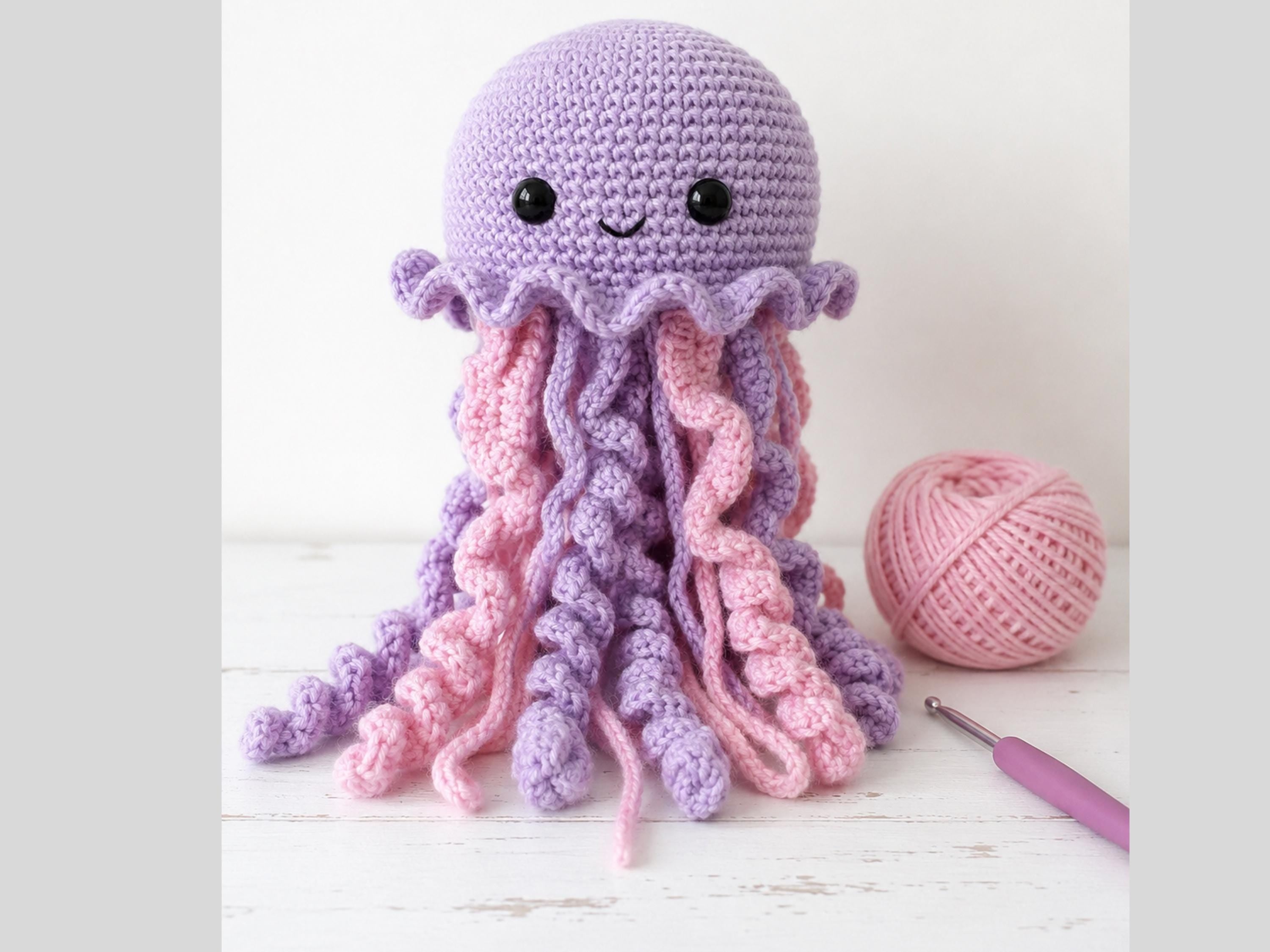 Crochet Jellyfish Pattern, Amigurumi Plush Tutorial (PDF Download)