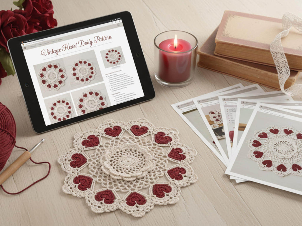 Vintage Heart Doily Crochet Pattern | Valentine's Lace (PDF)