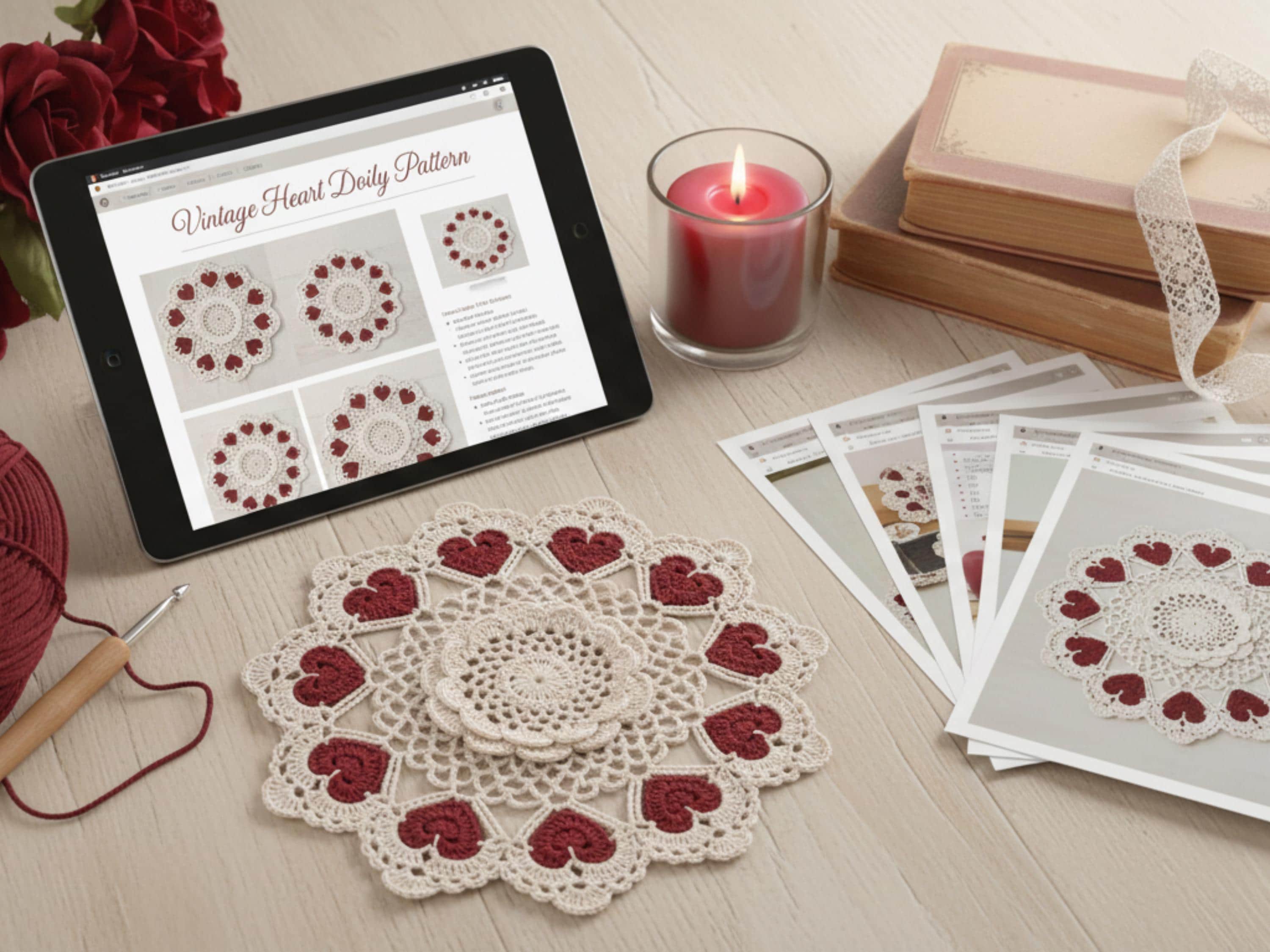 Vintage Heart Doily Crochet Pattern | Valentine's Lace (PDF)