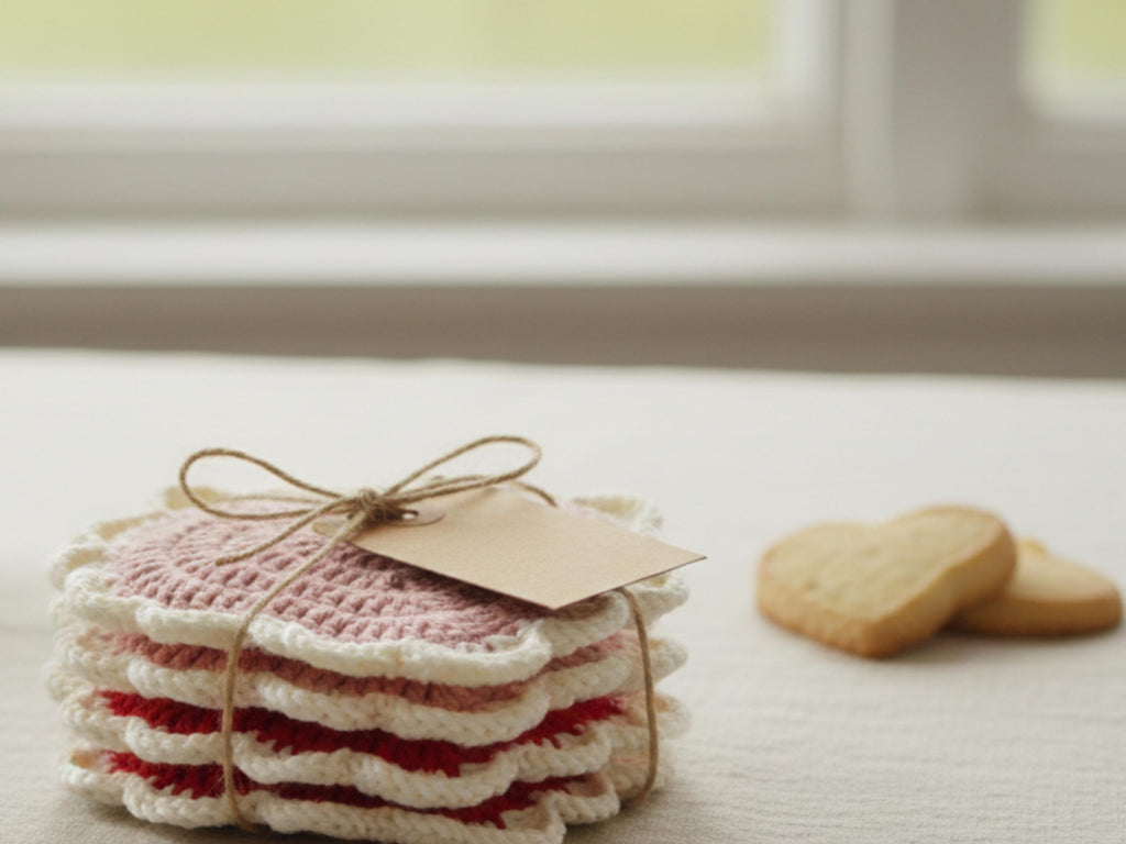 Sweet Hearts Crochet Dishcloth Pattern – Beginner Friendly, Vintage Shell Border (PDF Download)