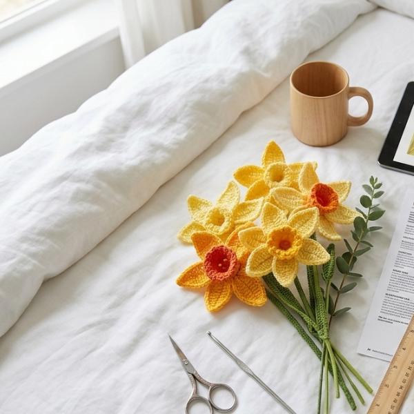 Daffodil Crochet Pattern | Realistic Spring Flower PDF Tutorial
