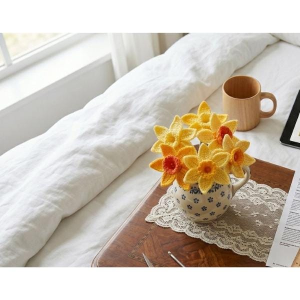 Daffodil Crochet Pattern | Realistic Spring Flower PDF Tutorial