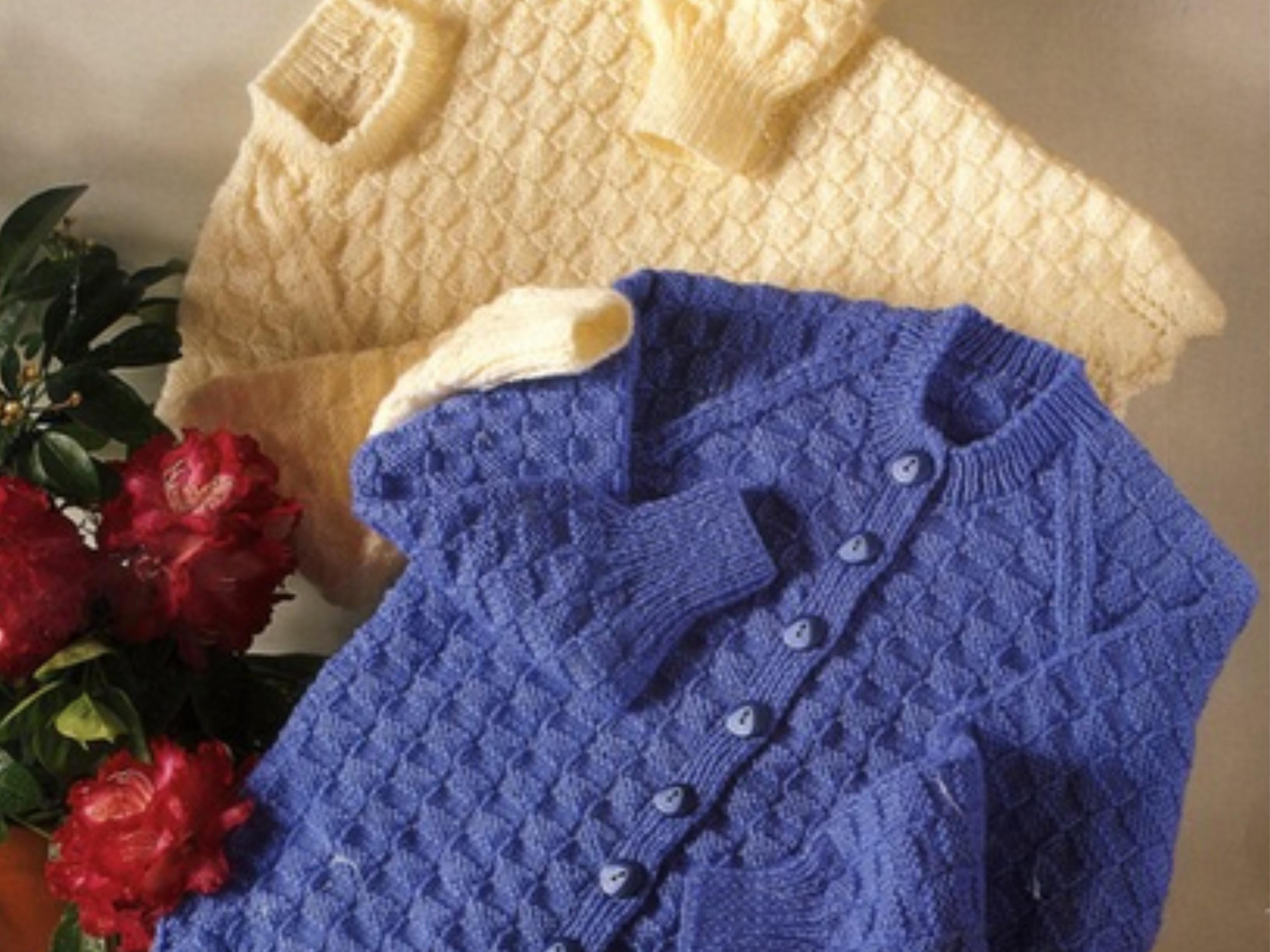 Boys  Sweater Knitting Pattern – Basketweave DK Wool (PDF Download)