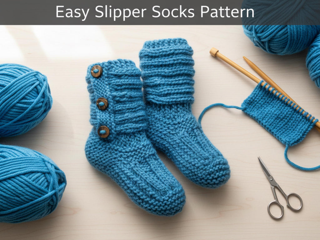 Vintage Knitting Pattern Slipper Socks Boots -Chunky Boots