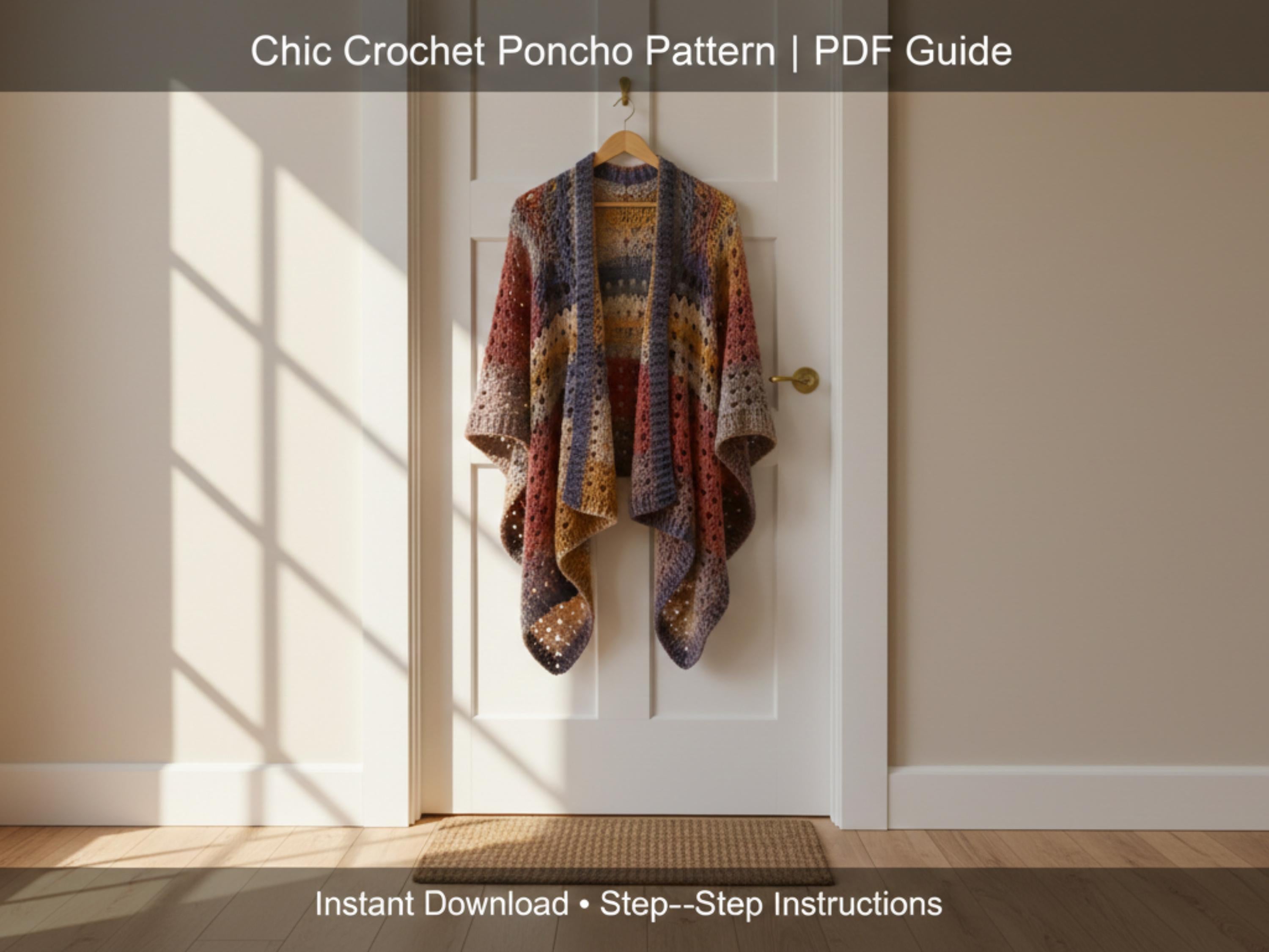 Vintage Crochet Maxi Coat Pattern, Elegant Drape, Summer Poncho (PDF Guide)