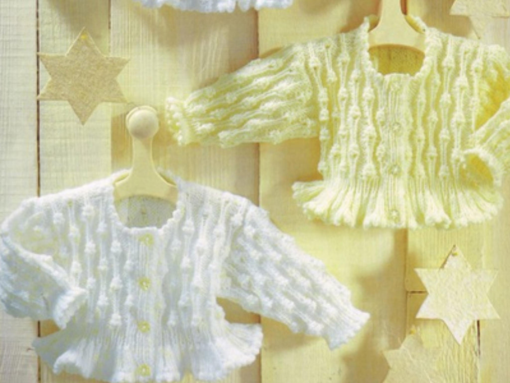 Knitting Patterns for Small Girls Baby Cardigans-Sweater and Cardigans Ruffled Baby Cardigan  DK Weight, 0-24 Months (PDF Download)