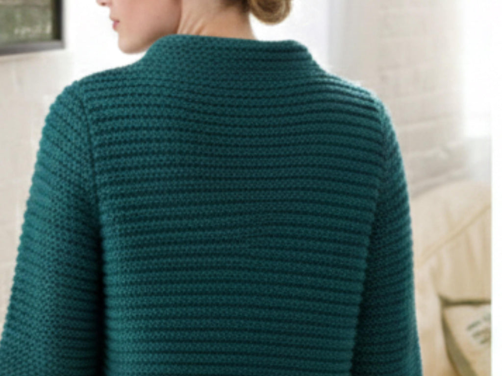 Women's Ribbed Jacket Cardigan Knitting Pattern – Short Sleeve Button Front (PDF Download)