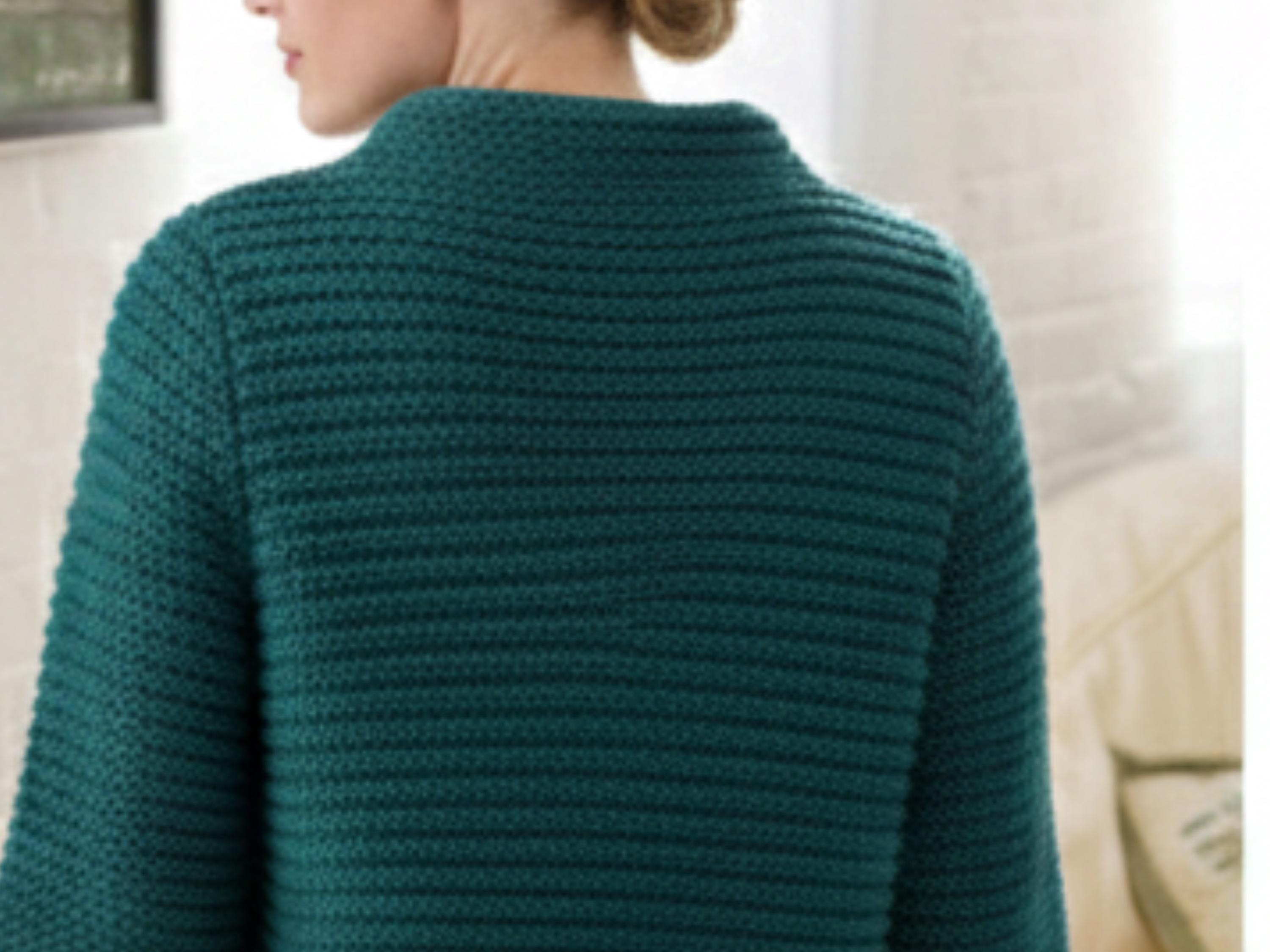 Women's Ribbed Jacket Cardigan Knitting Pattern – Short Sleeve Button Front (PDF Download)