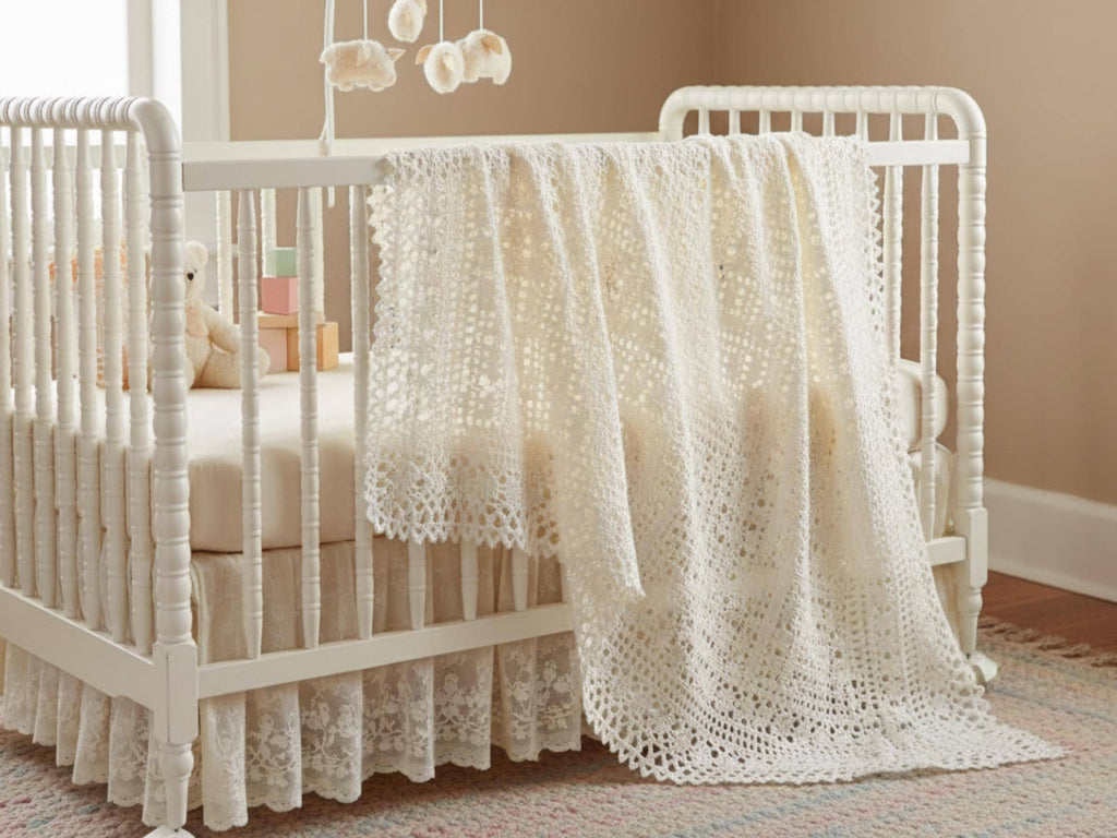 Easy Lace Baby Afghan Crochet Pattern (PDF Download)