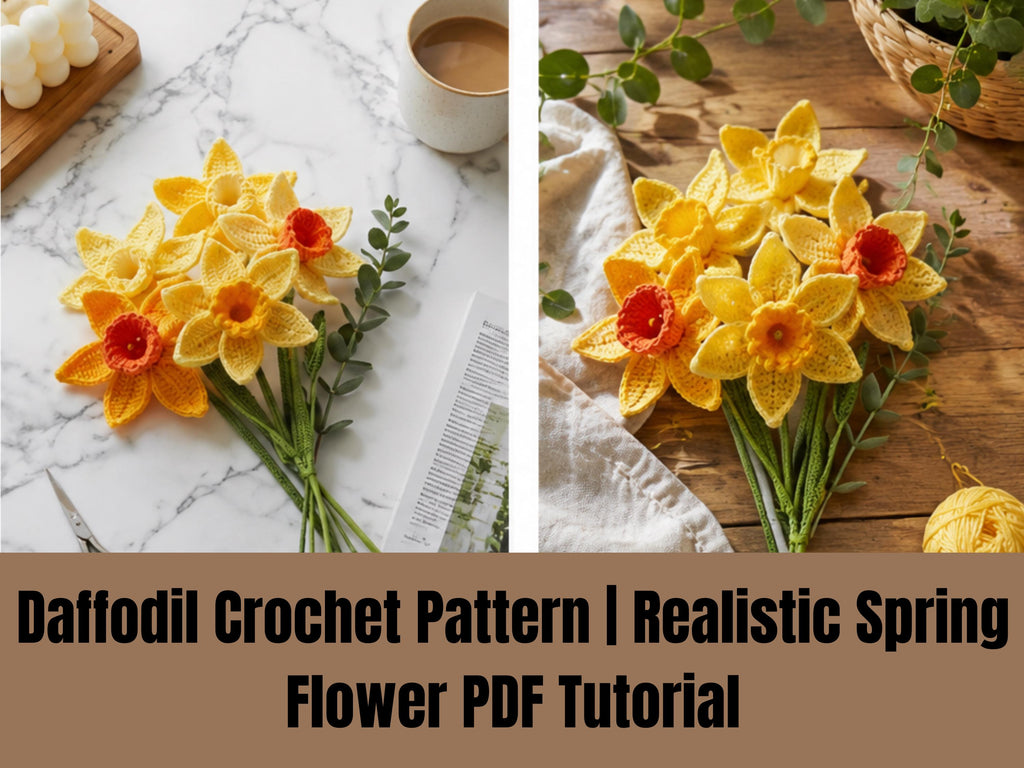 Daffodil Crochet Pattern | Realistic Spring Flower PDF Tutorial
