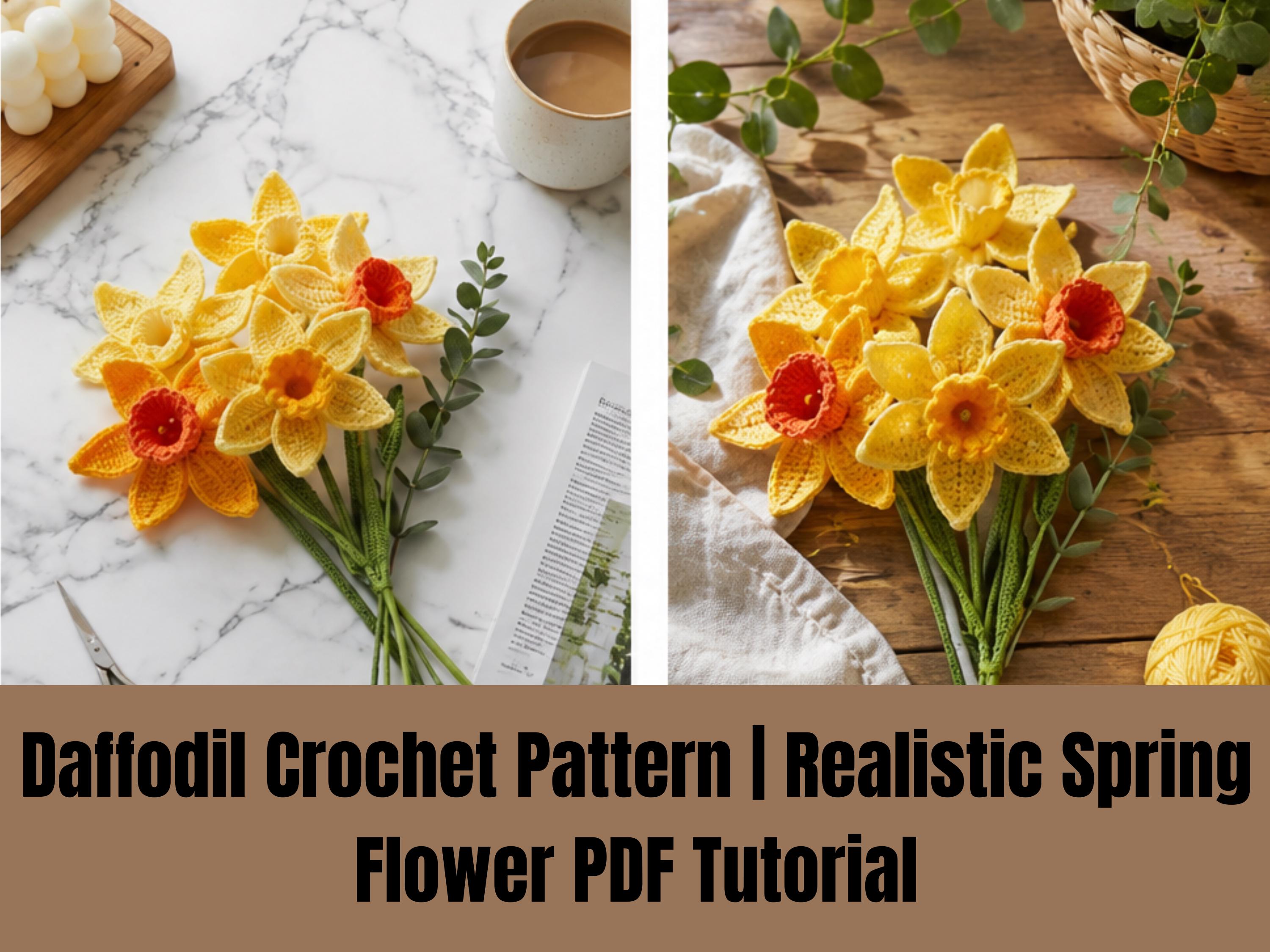 Daffodil Crochet Pattern | Realistic Spring Flower PDF Tutorial