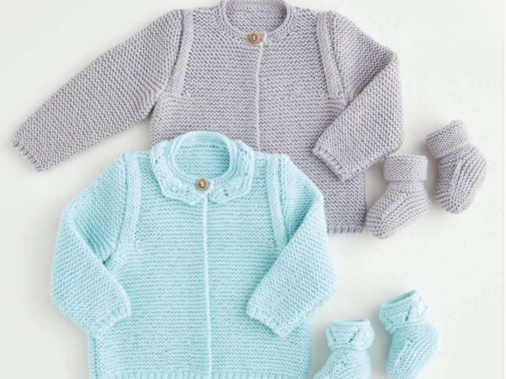 Baby Girl Swing Coat Knitting Pattern (PDF Download), Garter Stitch Jacket, Bootees, 0-2 Years