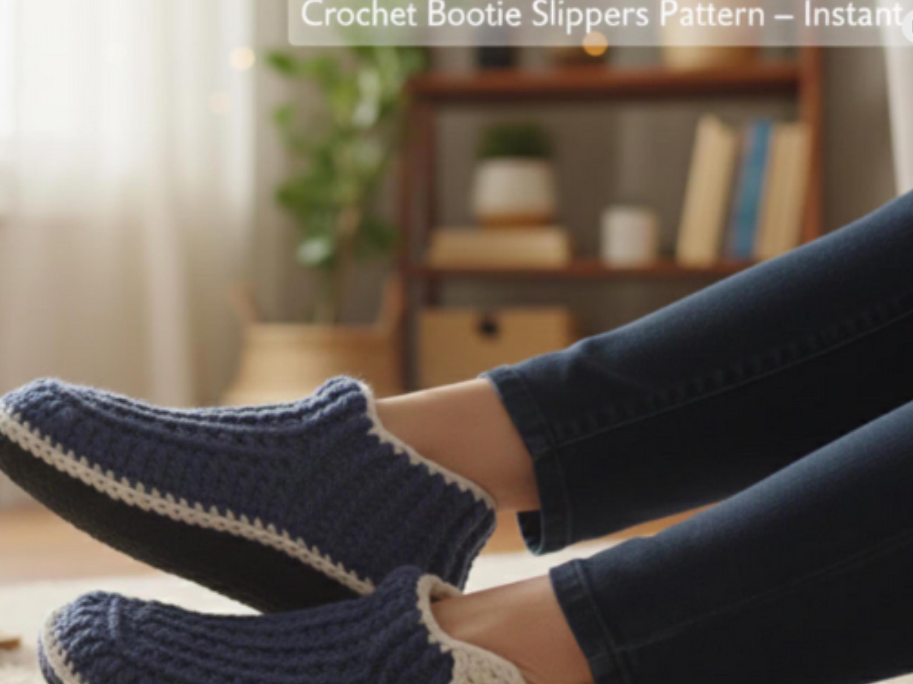 Vintage Unisex Crochet Bootie Slipper Pattern: Adult Sizes Sm-XL (PDF Pattern)