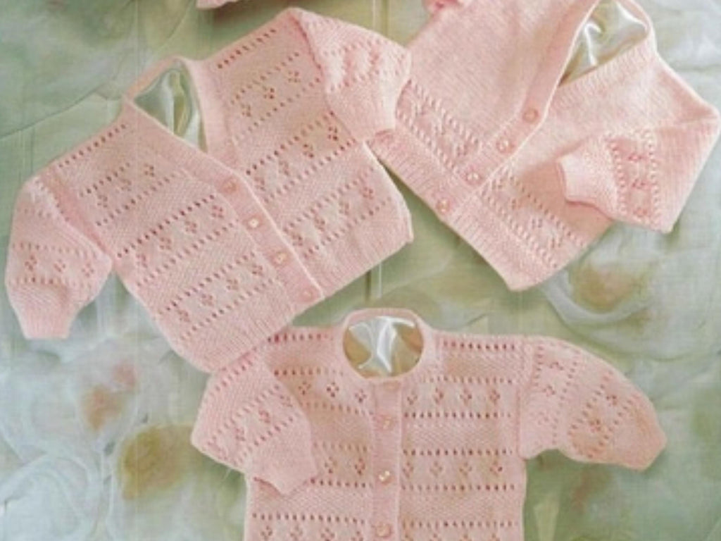 Baby Girls Knitting Patterns  Lace Cardigan Knitting Pattern, 4ply, V-Neck, 0-2 Years (PDF Pattern)
