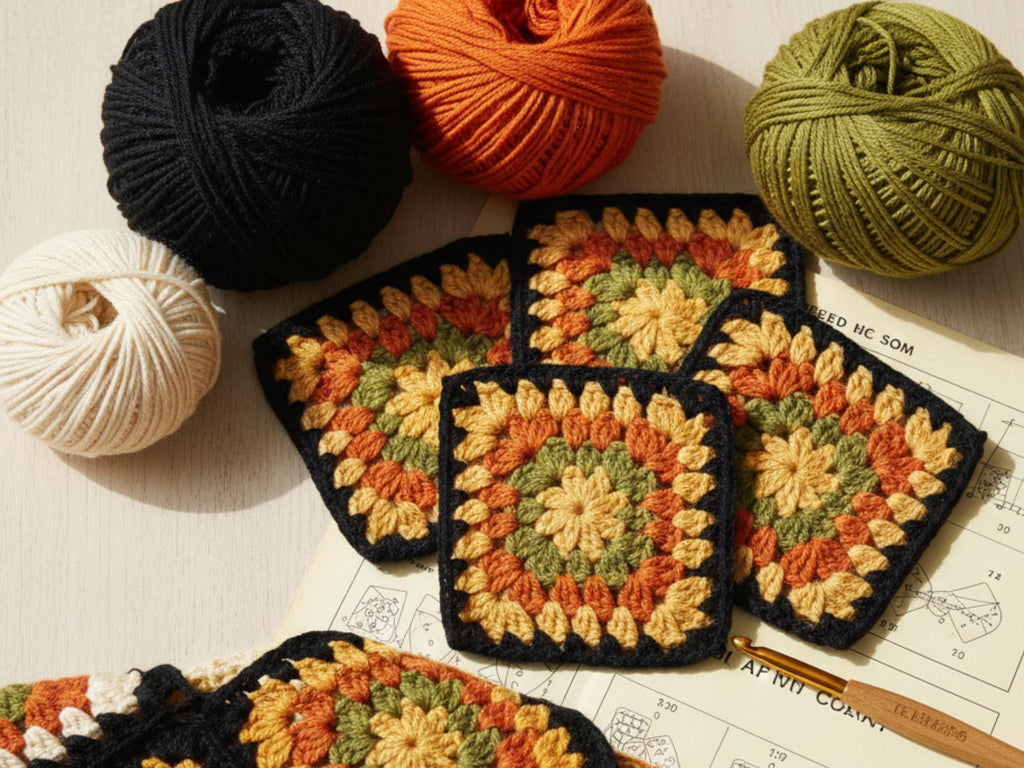 Granny Square Coat Crochet Pattern – Hooded Jacket, Chunky Bulky Design (PDF Download)