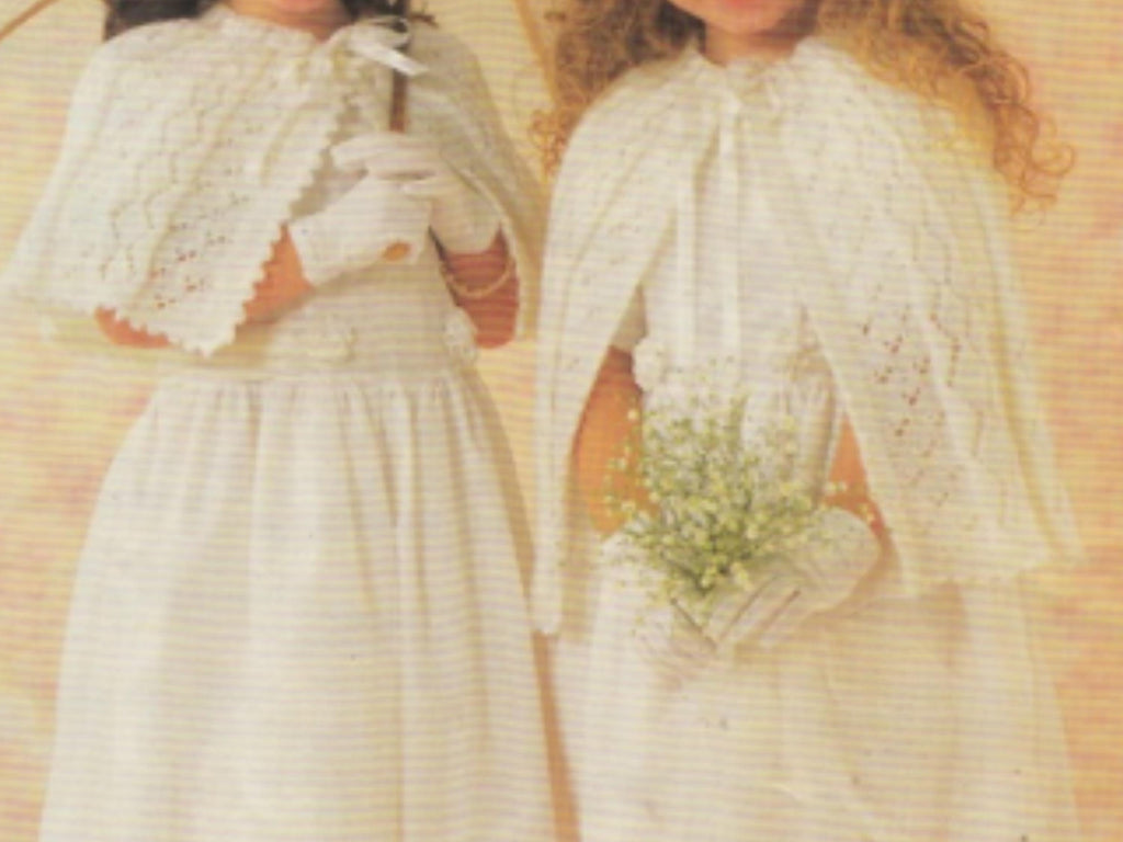 Bridesmaids Baby Girls Knitting Pattern Lacy Capes, Wedding Wear (PDF Download)