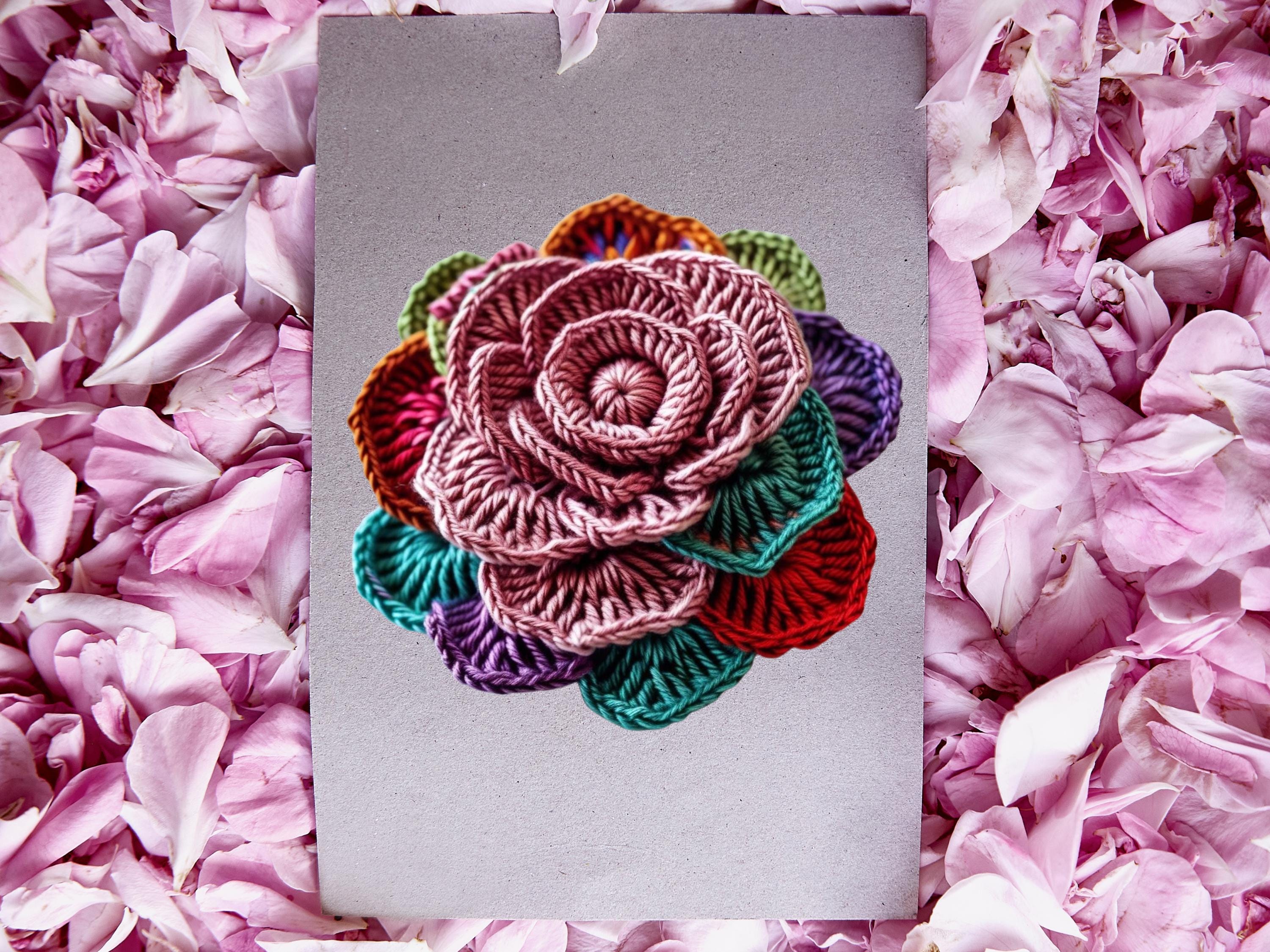 Crochet Rose Flower Pattern: Beginner English PDF with PLR Rights (Digital Download)