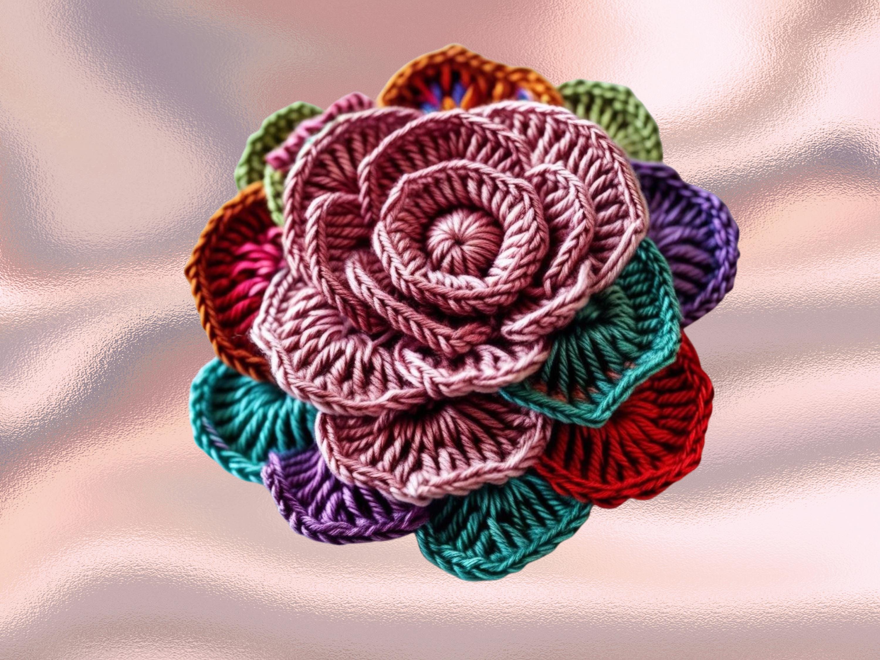 Crochet Rose Flower Pattern: Beginner English PDF with PLR Rights (Digital Download)