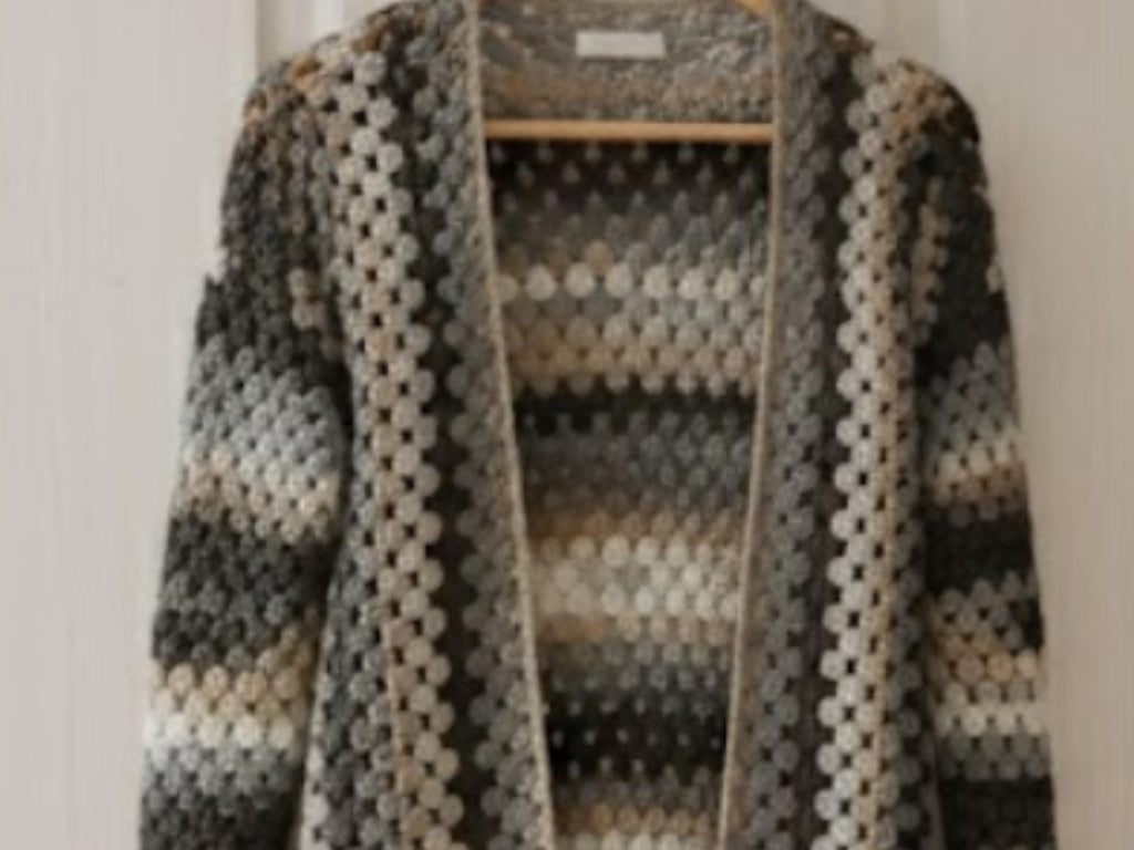 Granny Square Cardigan Crochet Pattern, Easy Sweater (PDF Pattern)