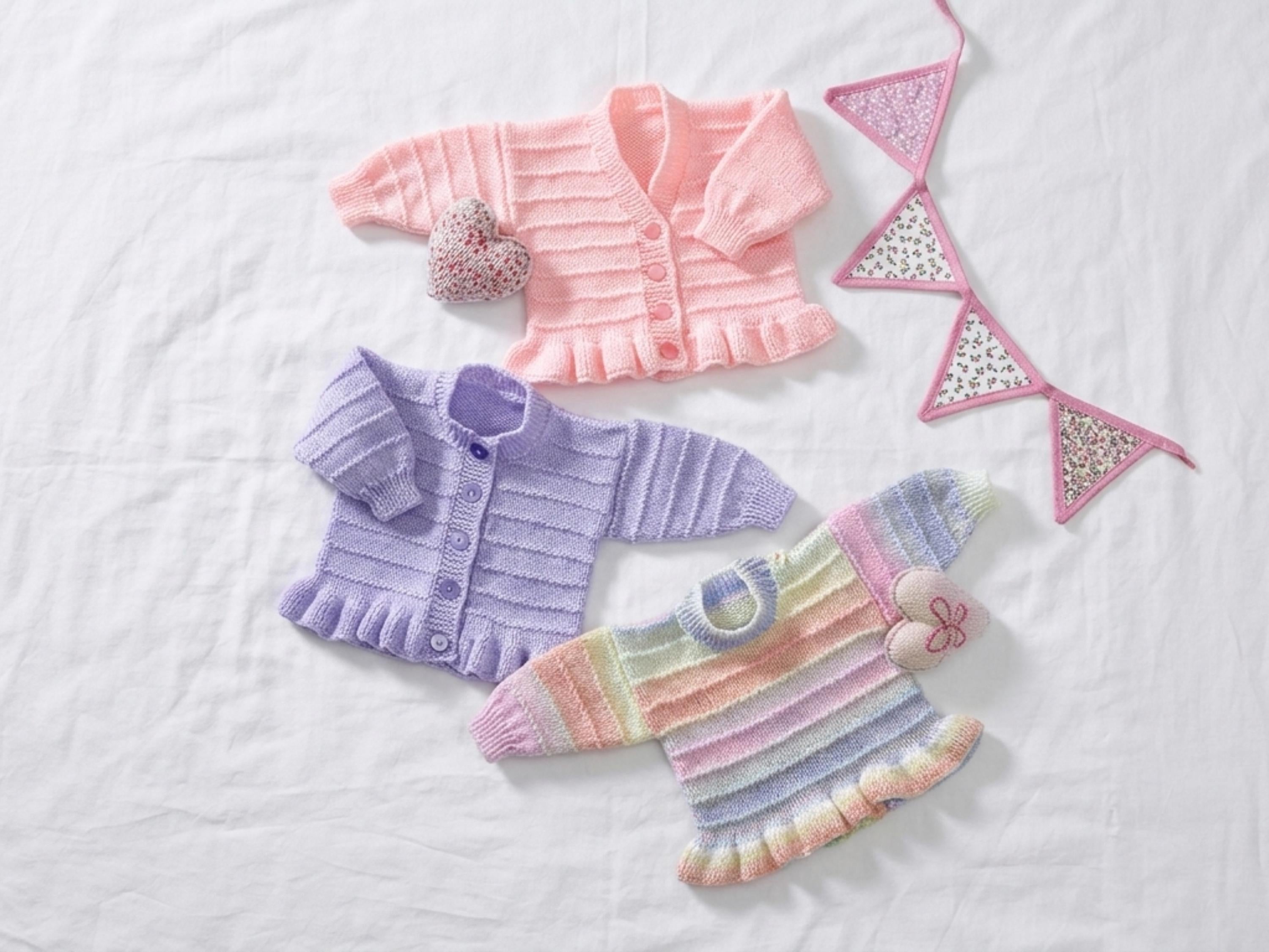8 Ply Baby Girls Knitting Pattern: Cardigan,Sweater,Jumper  Vintage Frilly Peplum Top (Digital Download)
