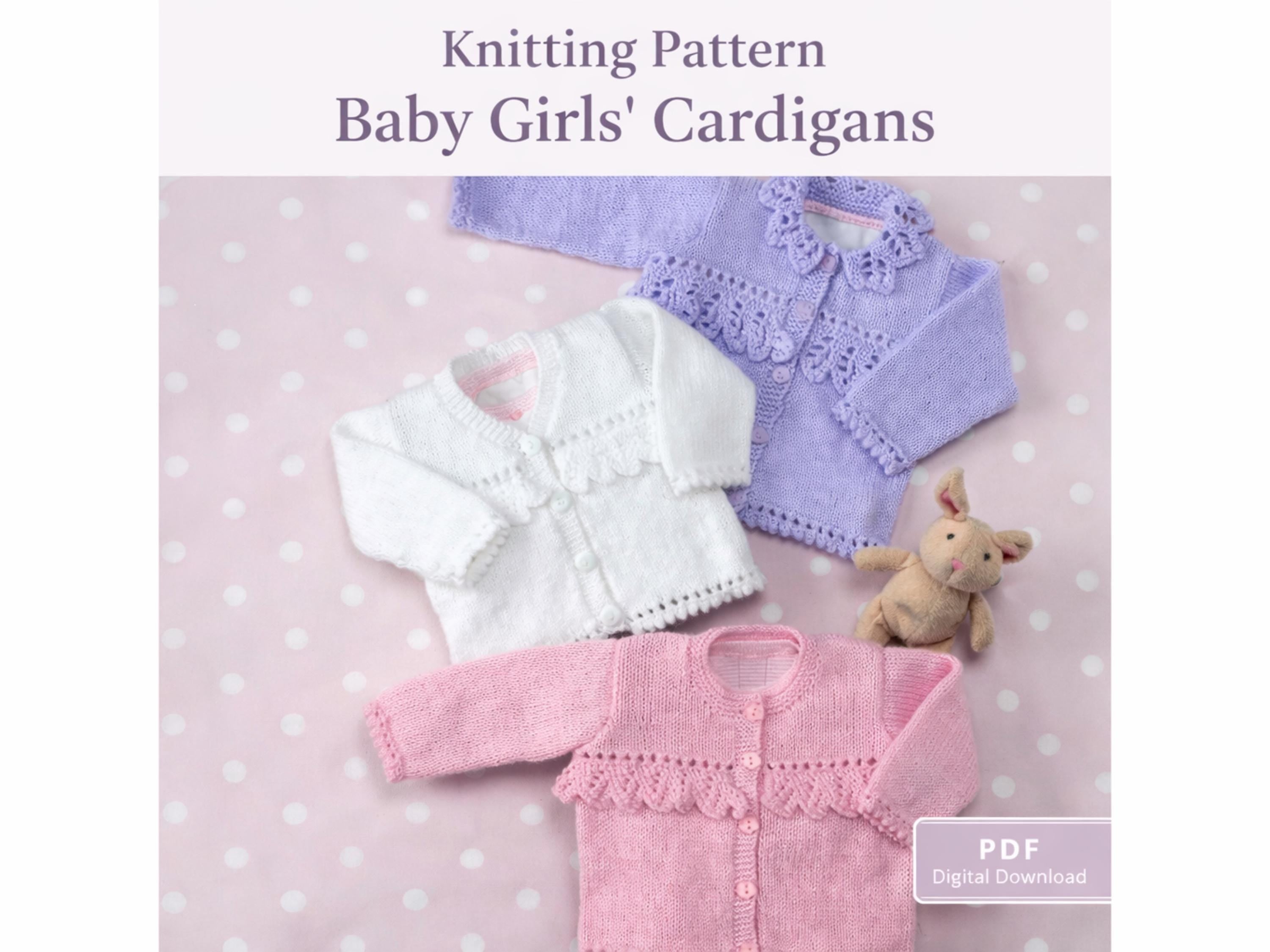 Baby Girls Lace Cardigan Knitting Pattern (0-6 Years) (Digital Download)