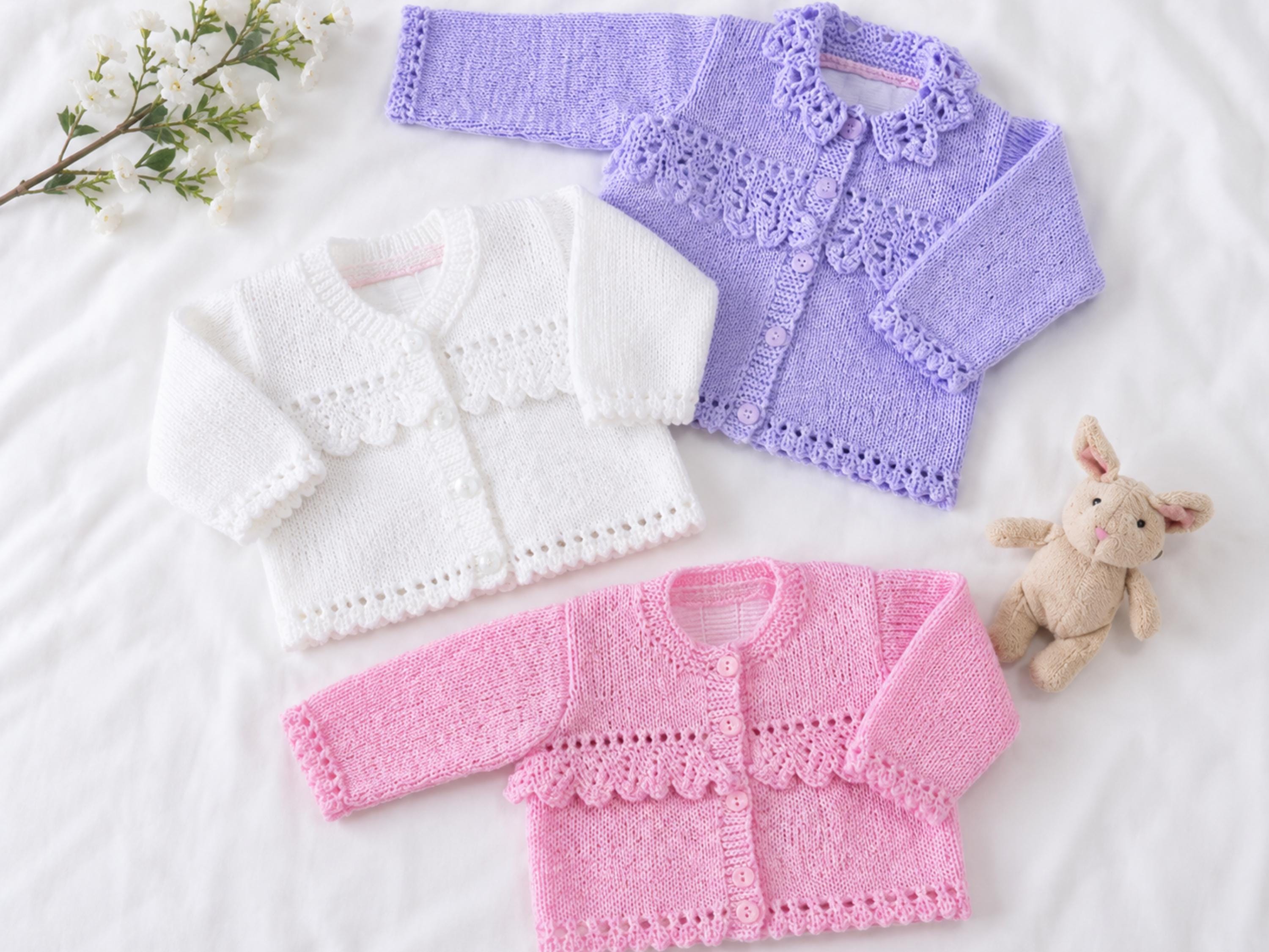 Baby Girls Lace Cardigan Knitting Pattern (0-6 Years) (Digital Download)
